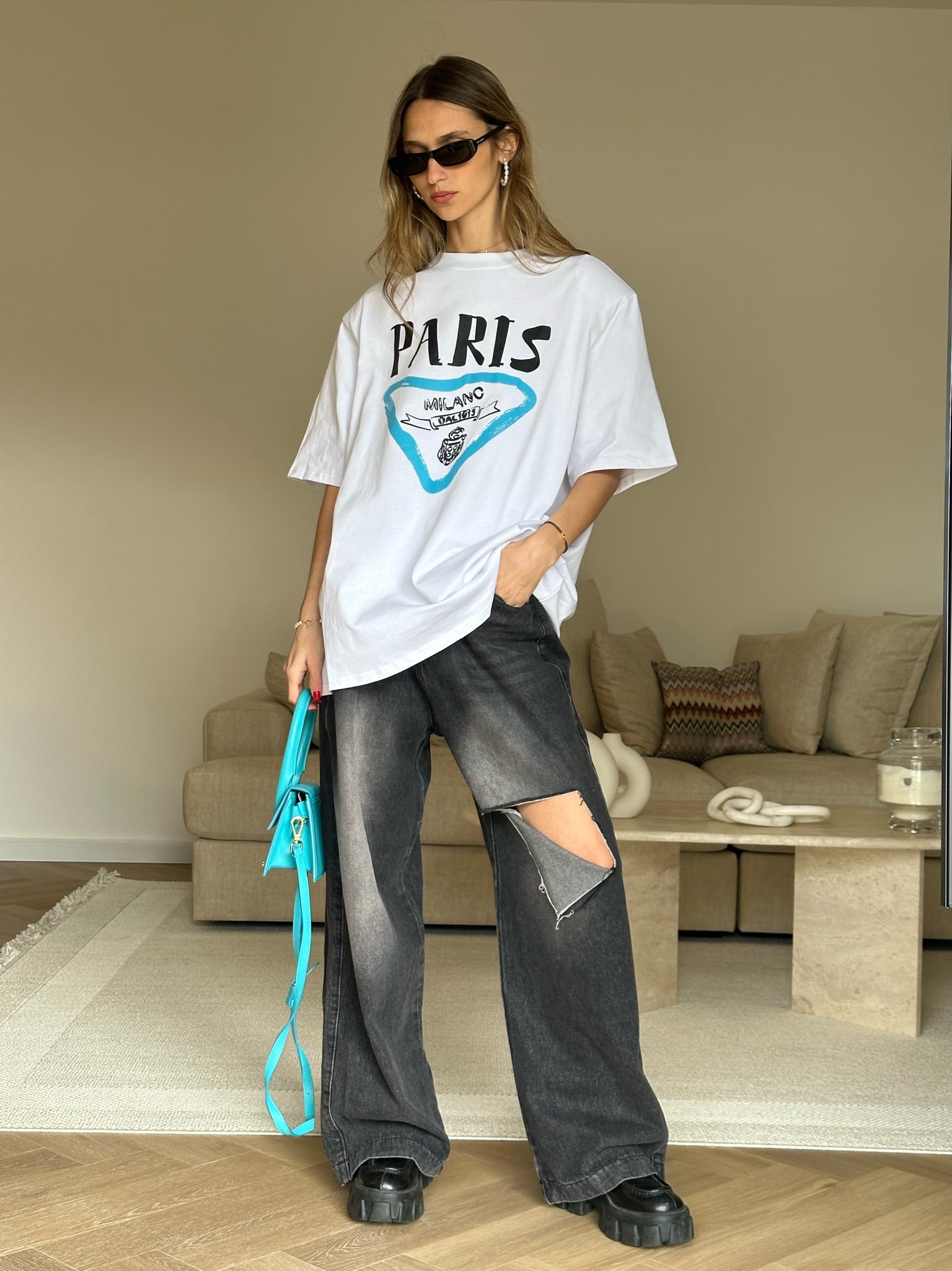 מכנס ג׳ינס מיילי אפור