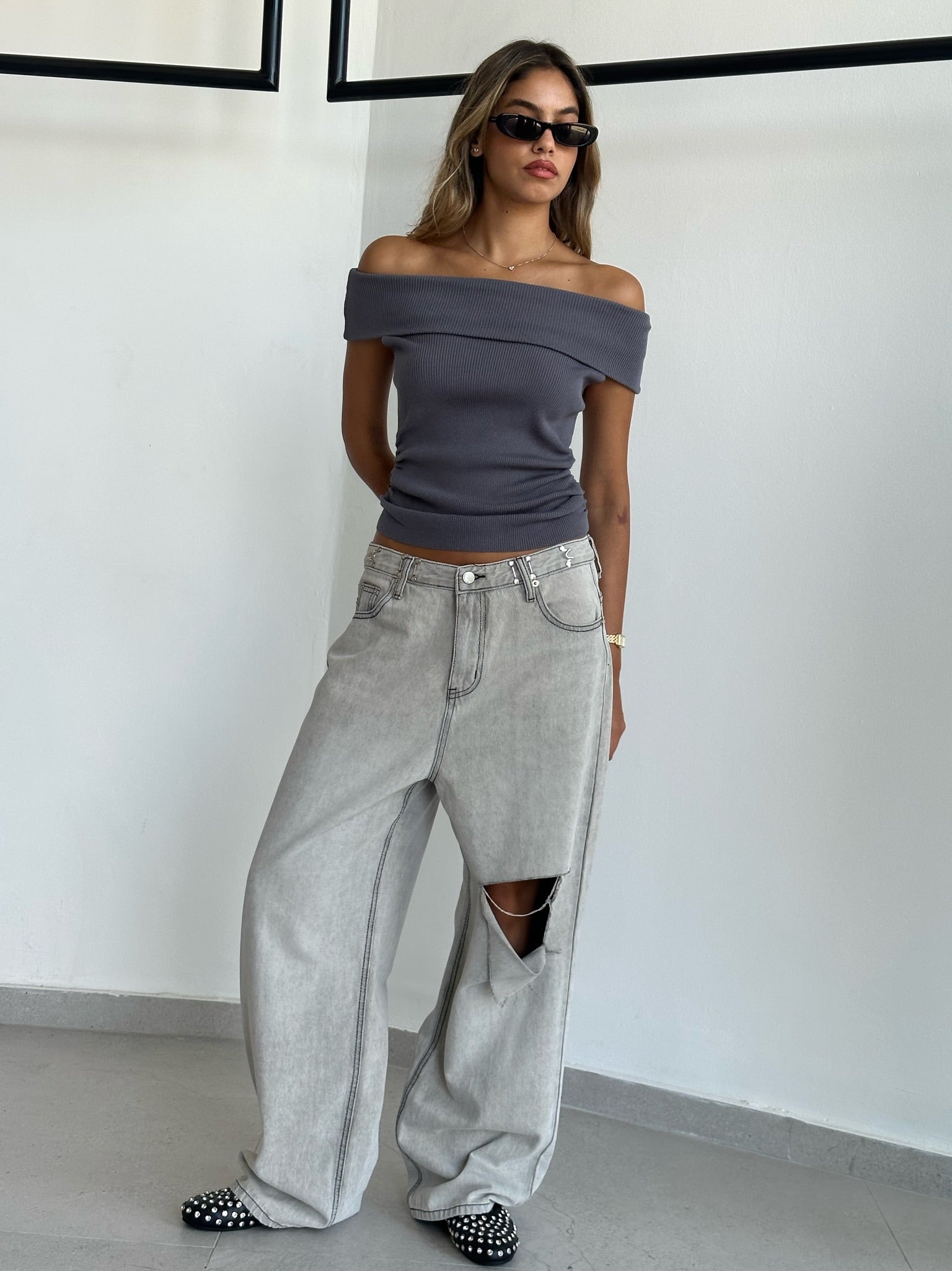 חולצת מלין אפור כהה