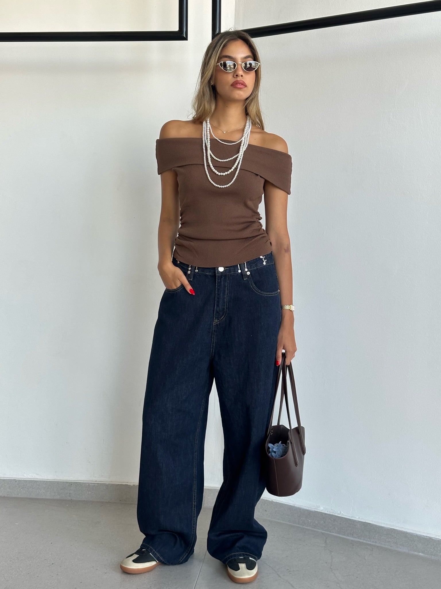 חולצת מלין חום