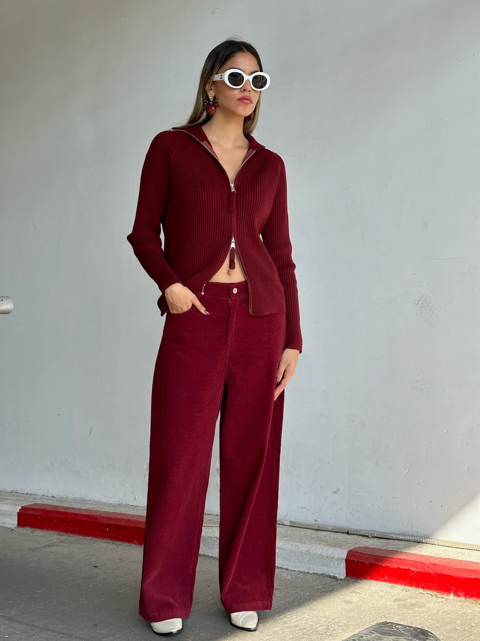 מכנס שביט קורדרוי בורדו