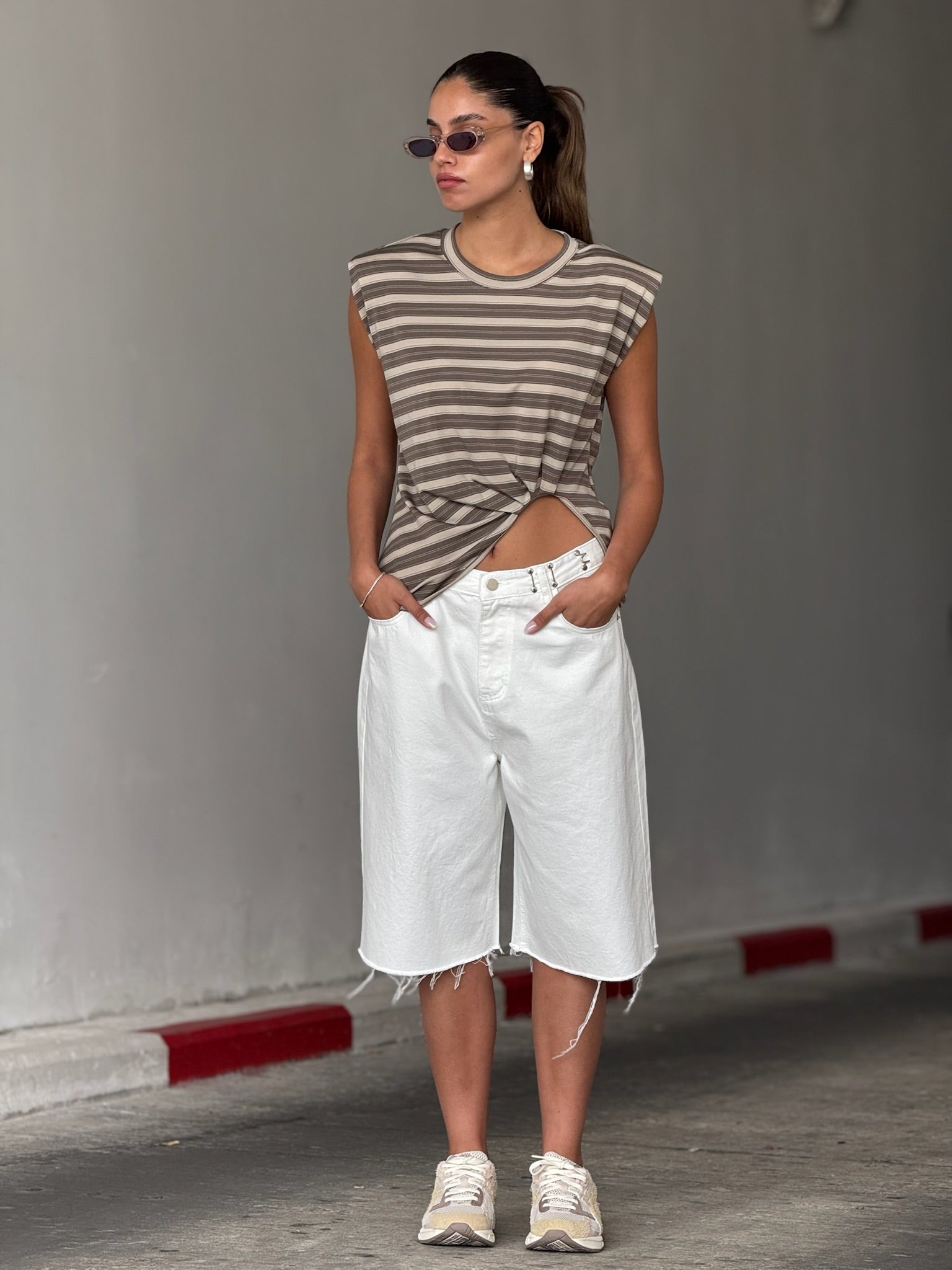 ברמודה ג׳ינס פולי לבן