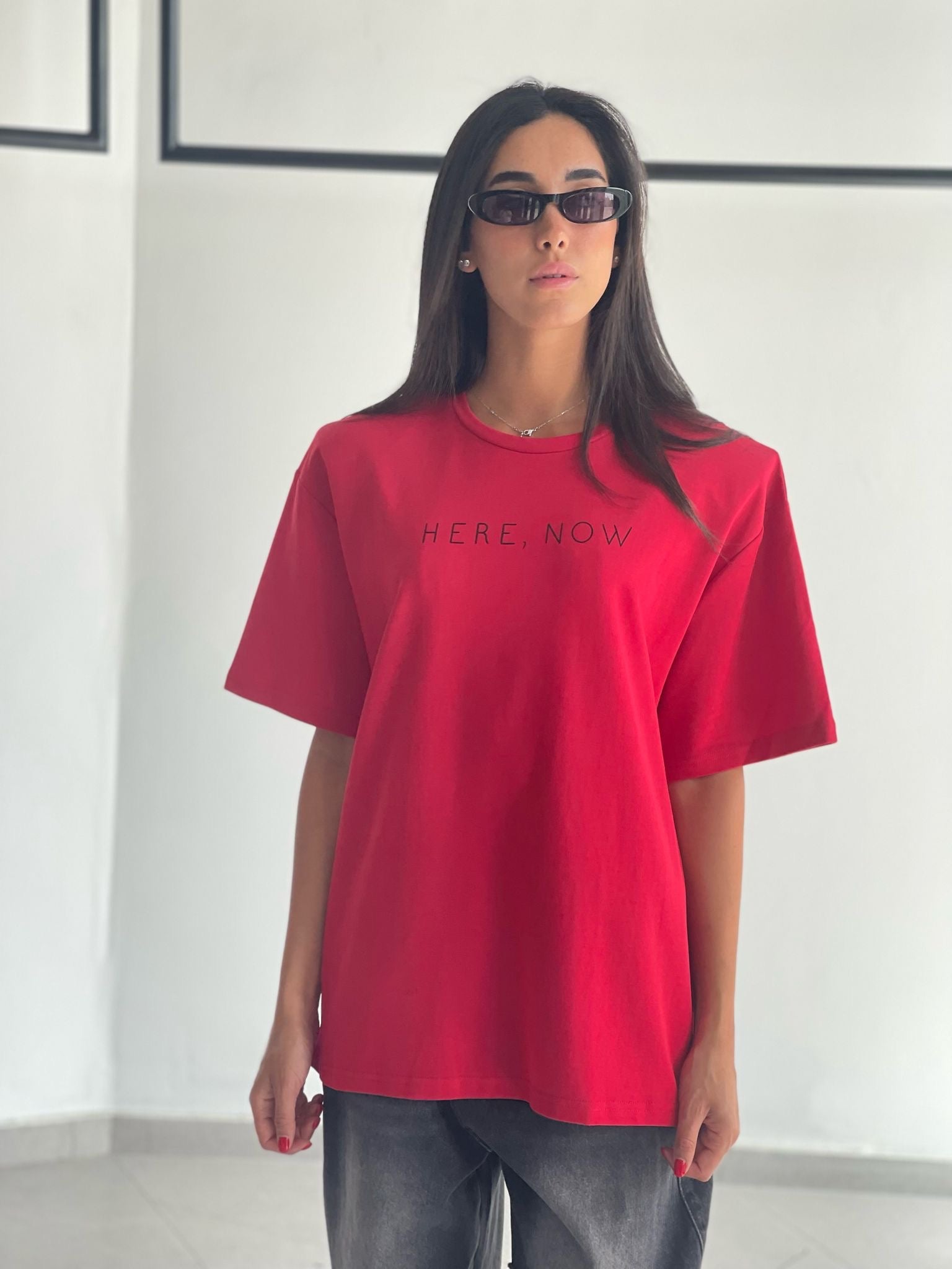 חולצת מאור אוברסייז אדום