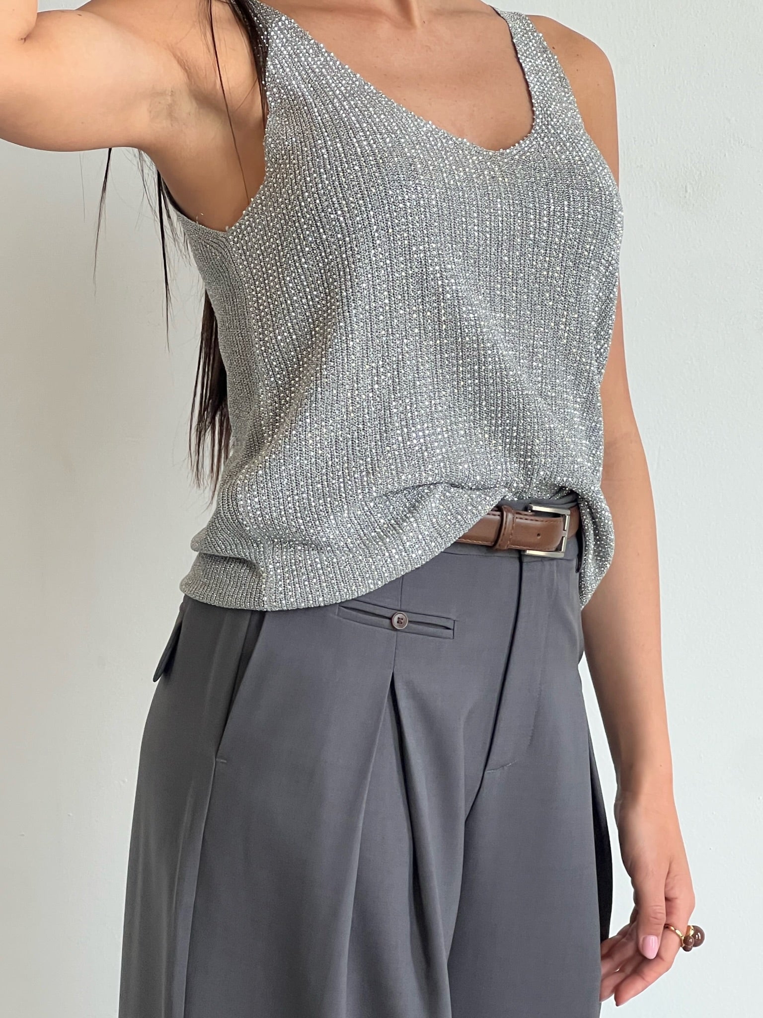 גופיית לני אפור כהה