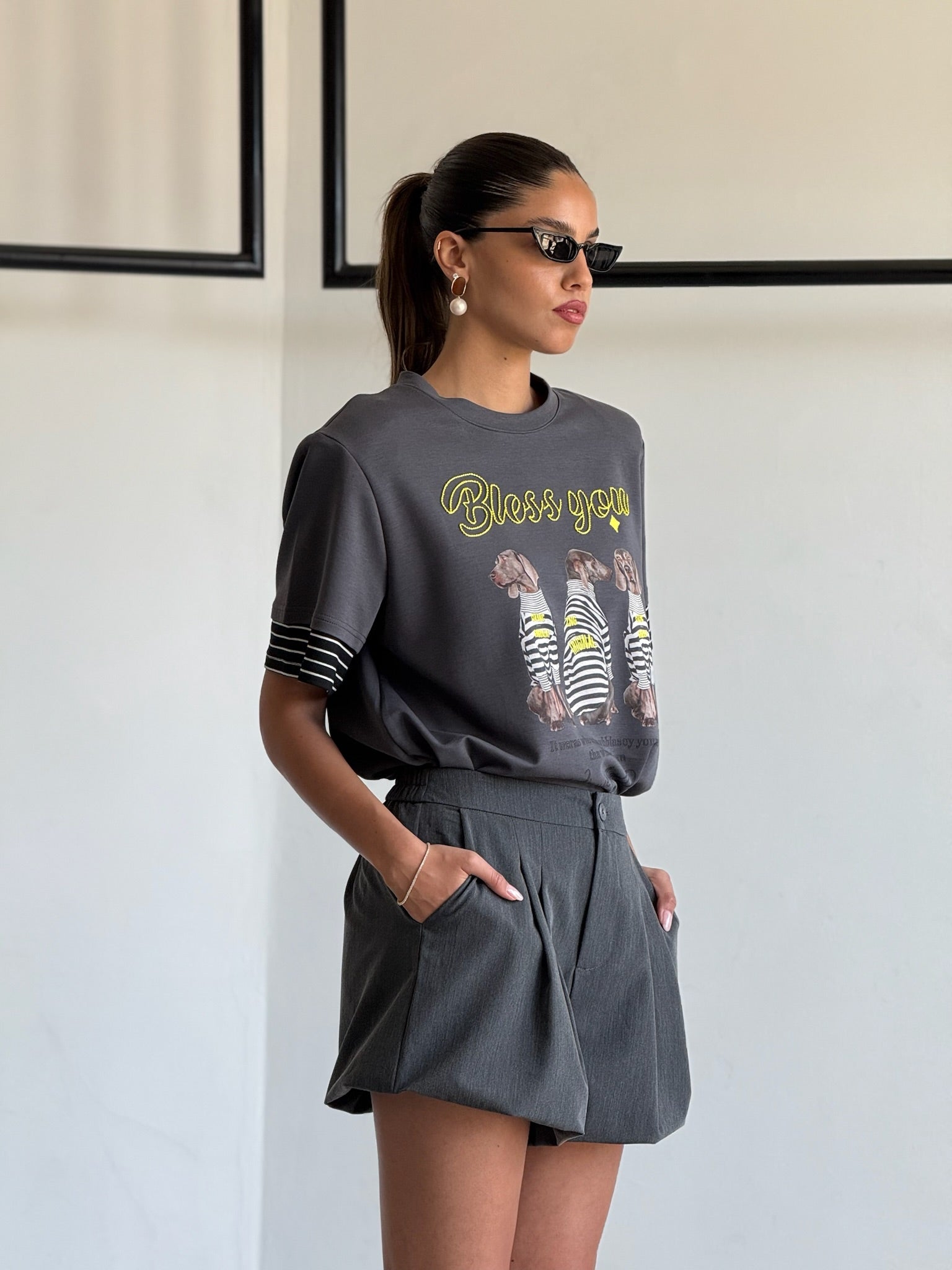 חולצת מיתר אפור