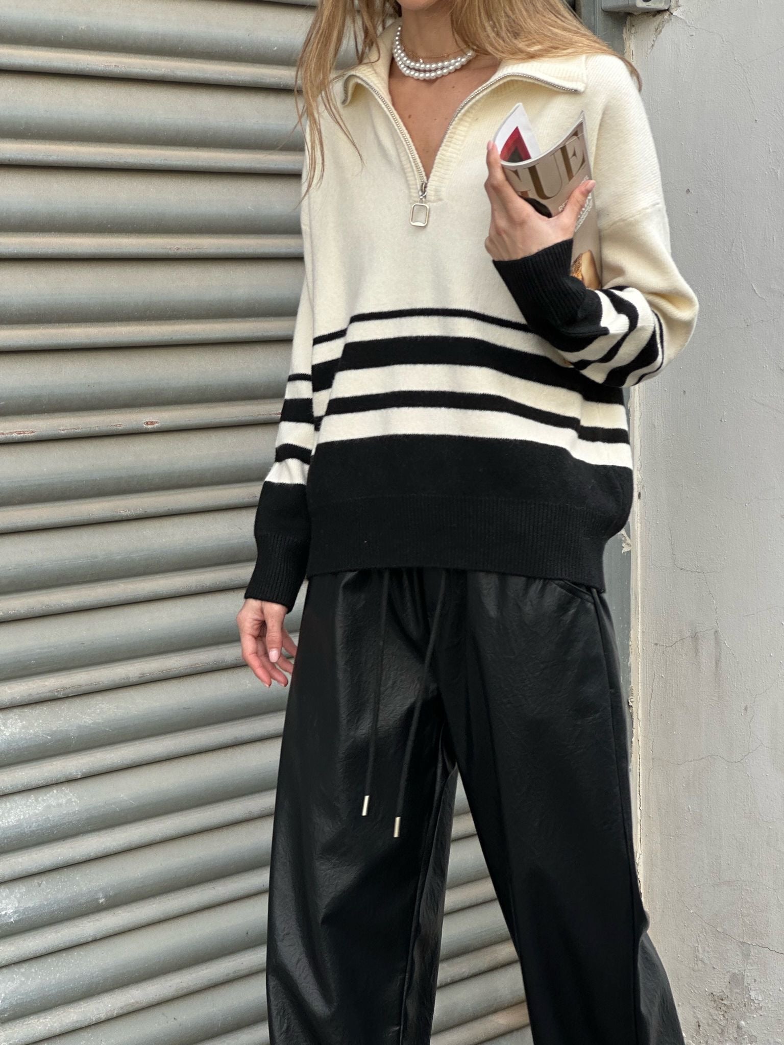 סריג אורן שמנת שחור