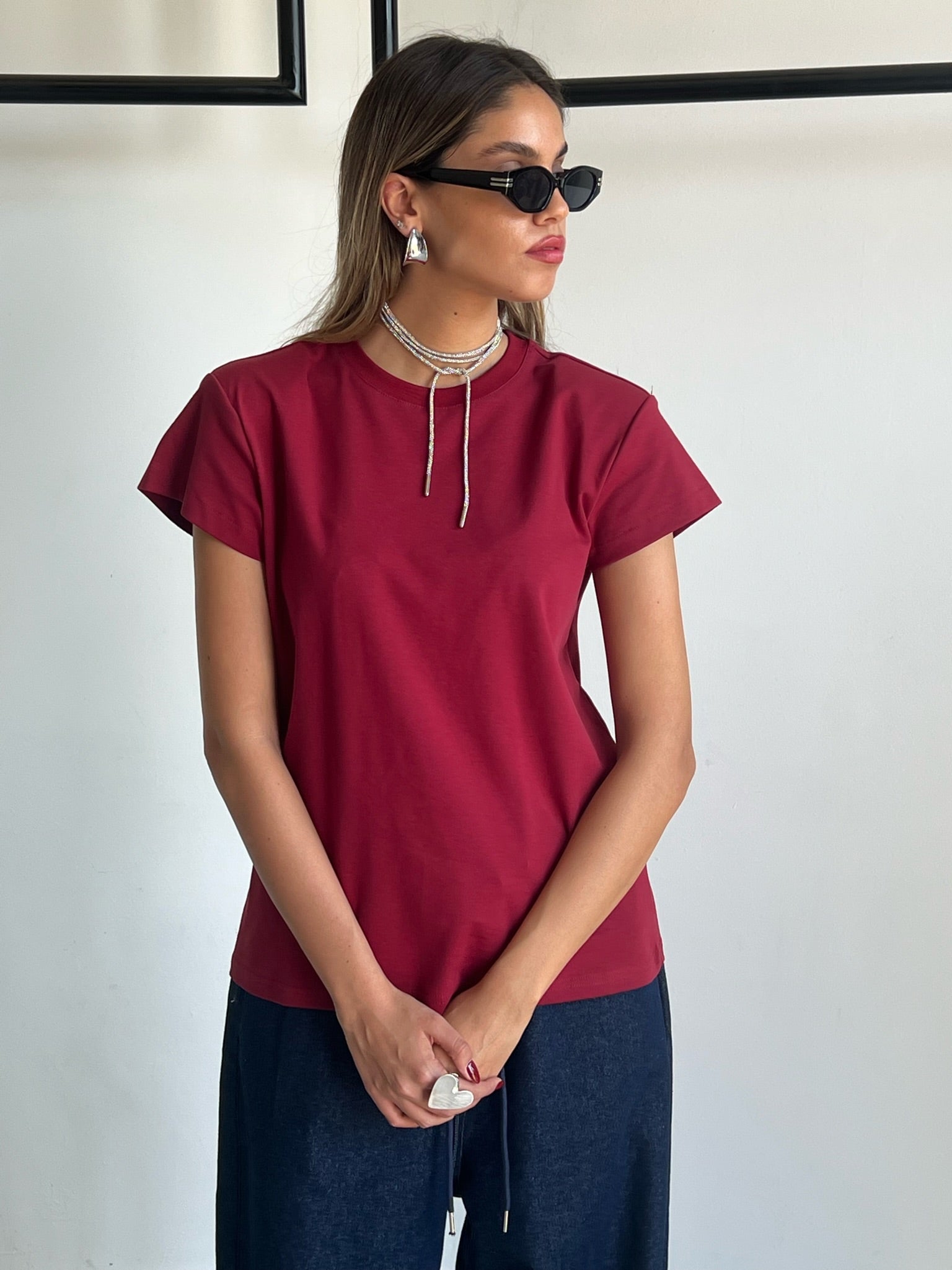 חולצת ליבי בורדו