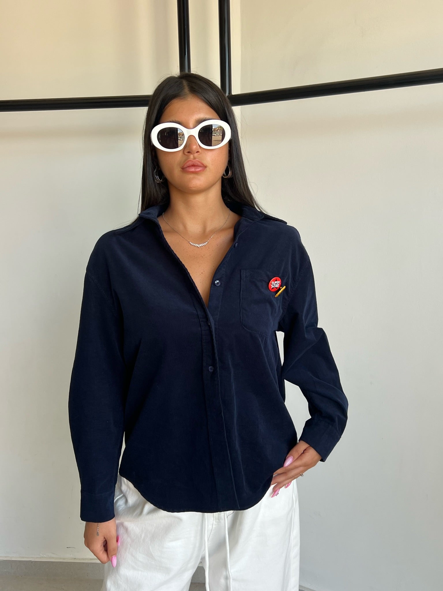 חולצת מרום קורדרוי כחול