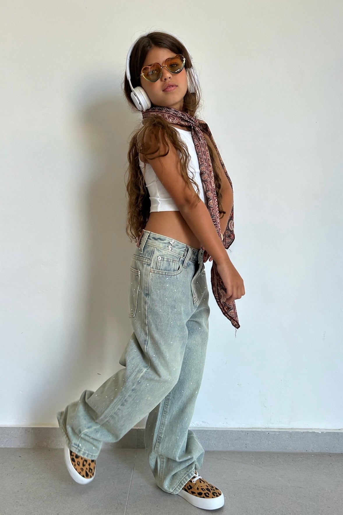 מכנס ג׳ינס מיה אבנים בהיר