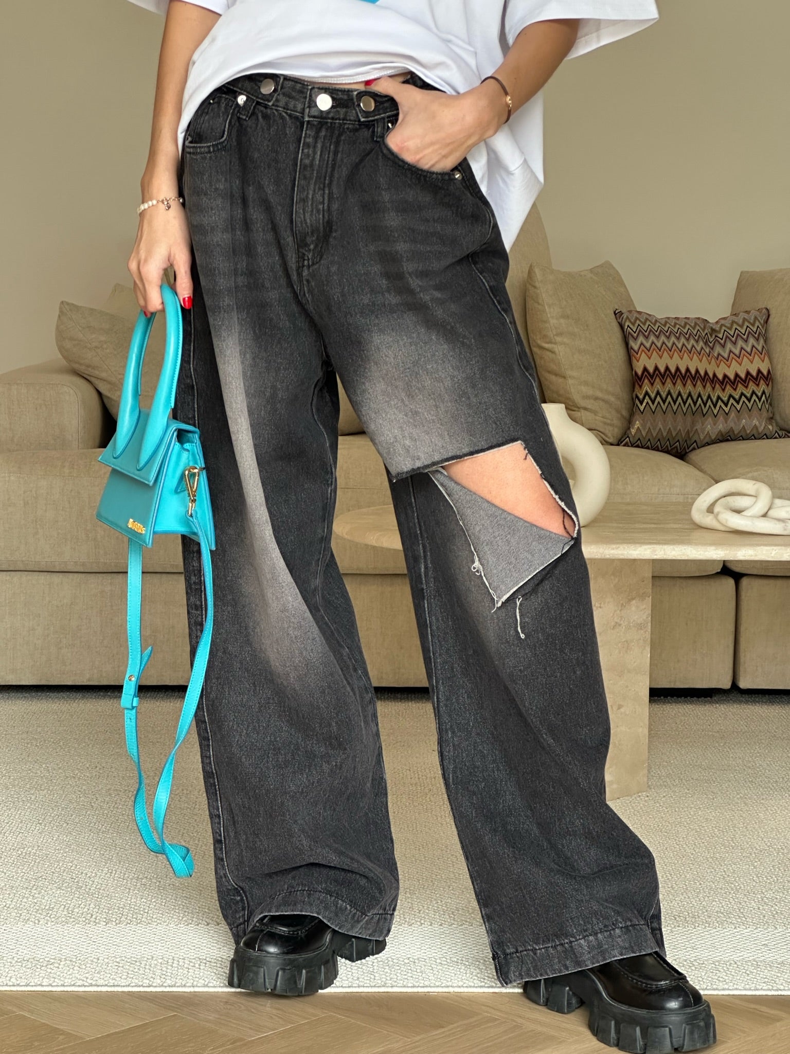 מכנס ג׳ינס מיילי אפור