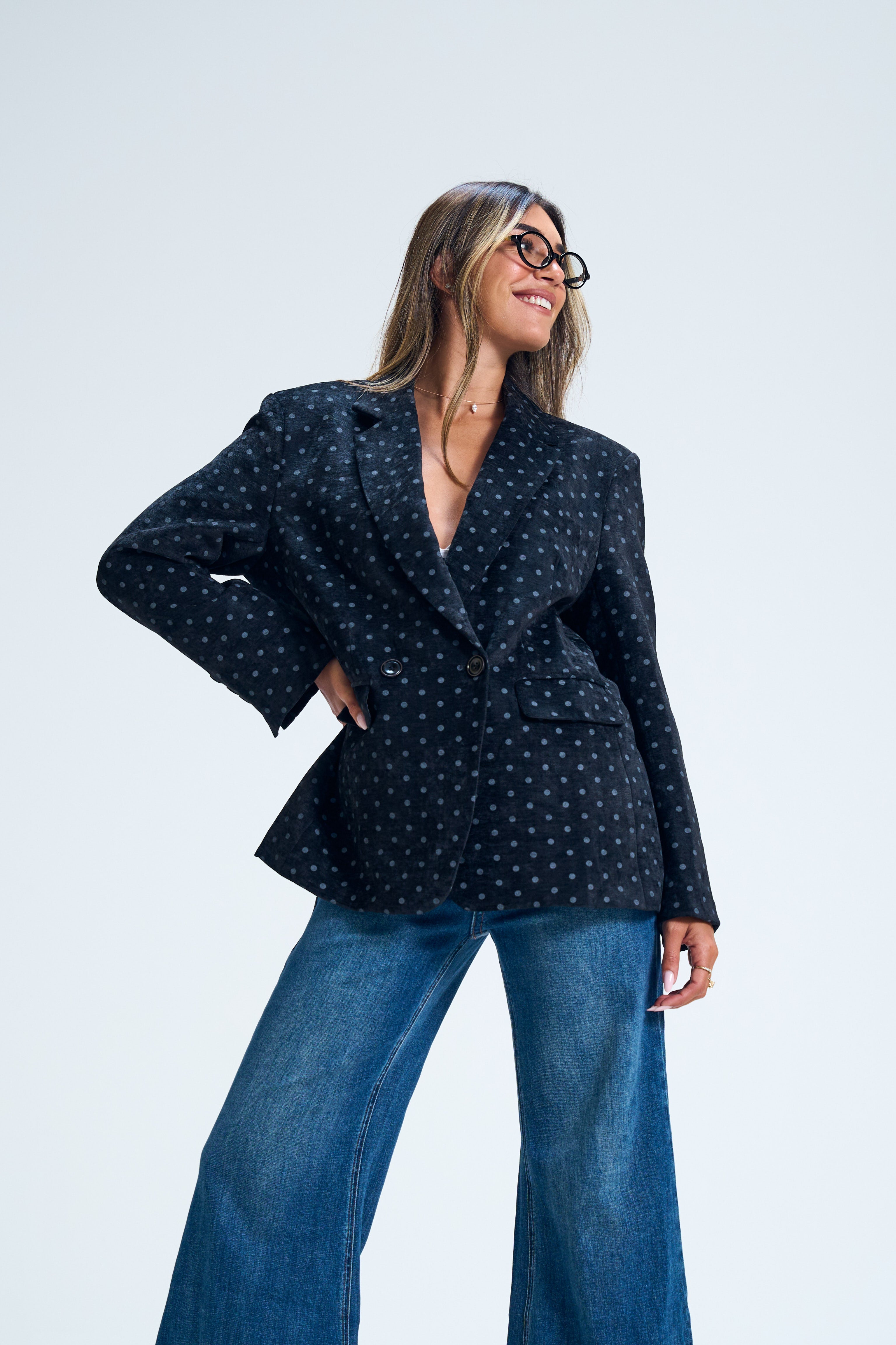 ג׳קט מיי קורדרוי נקודות שחור