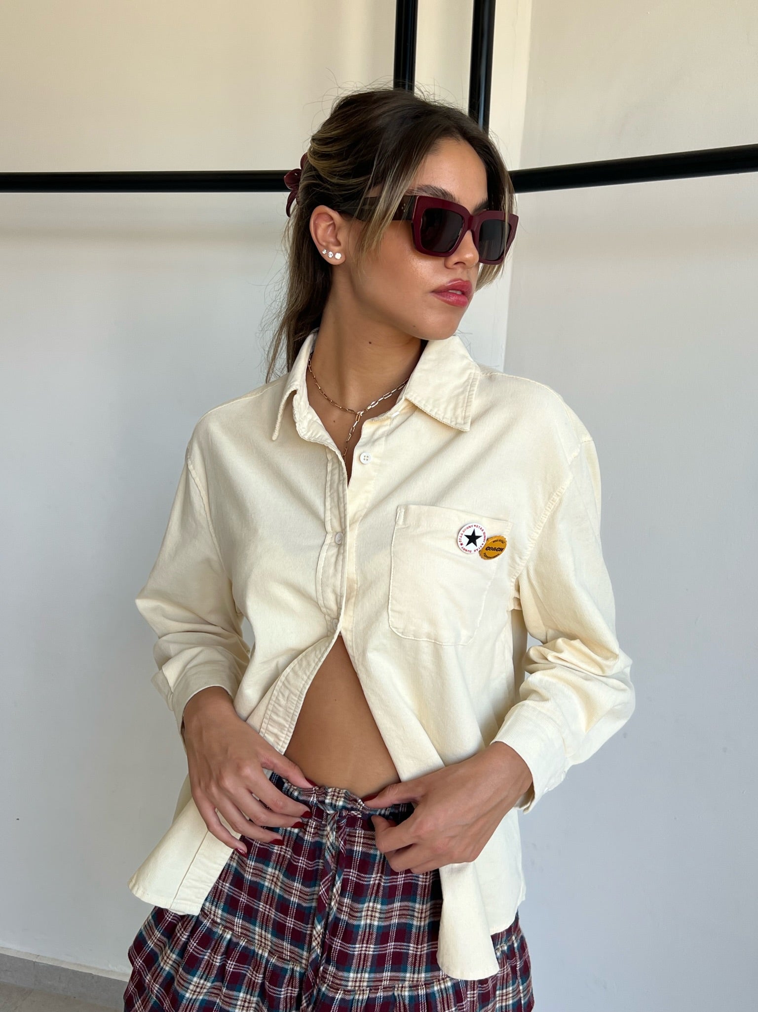 חולצת מרום קורדרוי שמנת