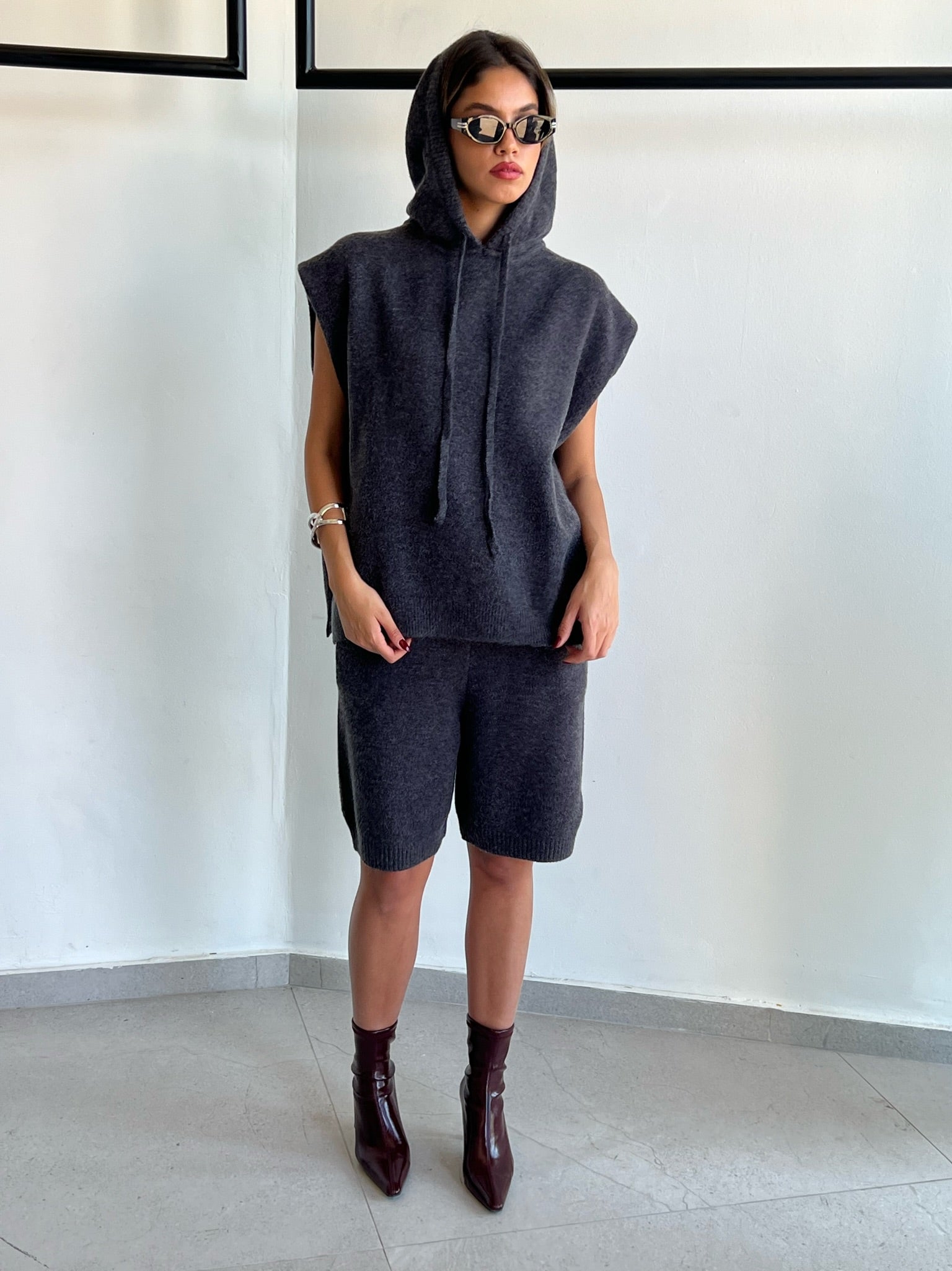 חליפת סריג דוריה אפור