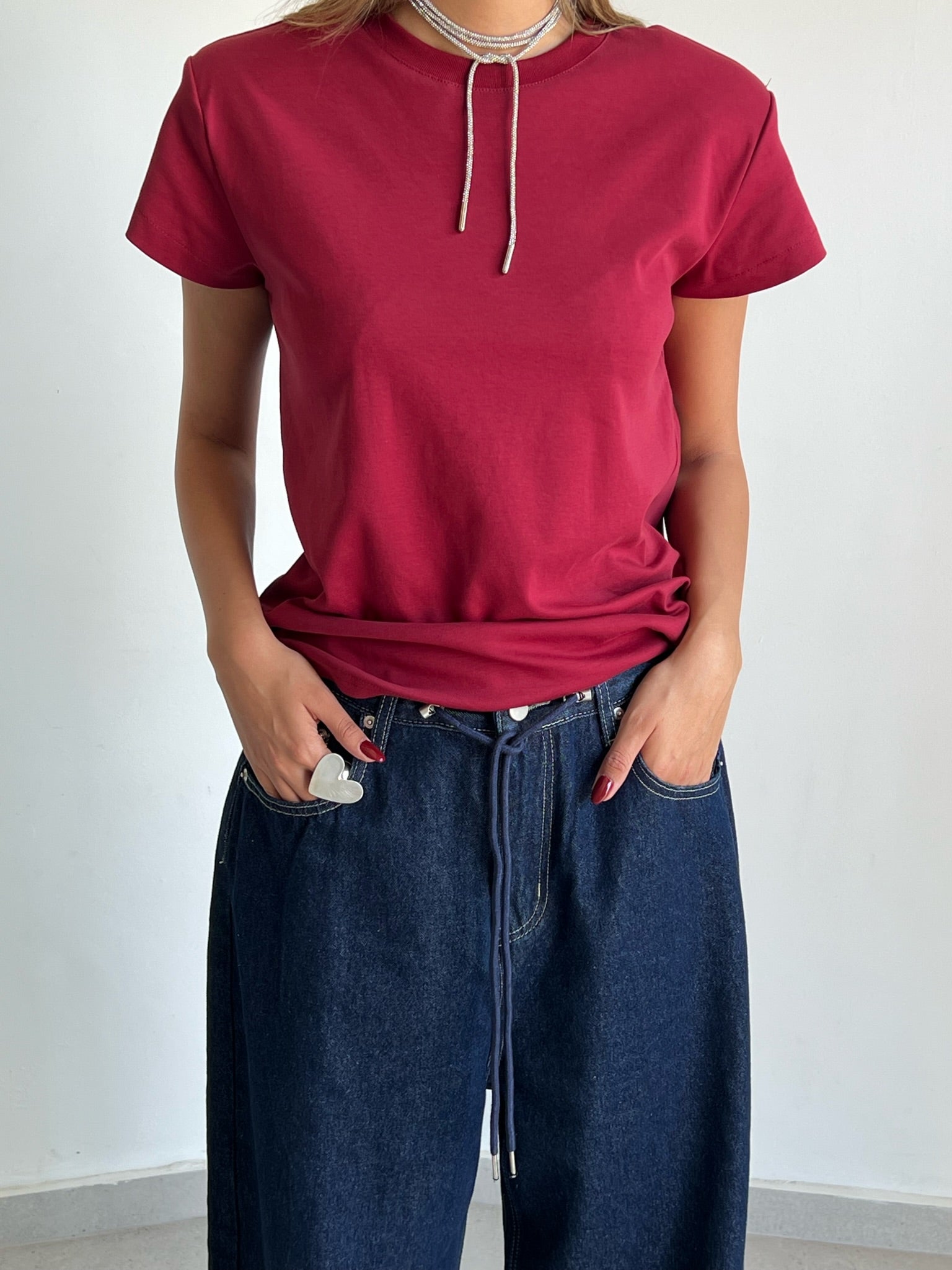 חולצת ליבי בורדו