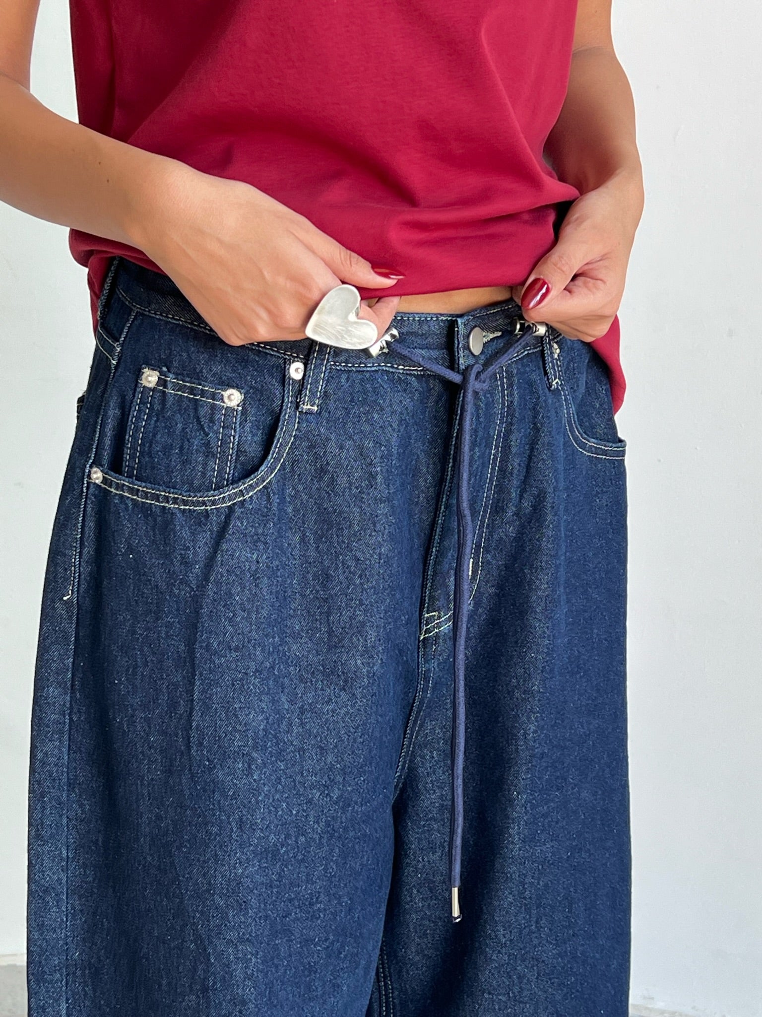 מכנס ג׳ינס עומר אוברסייז כחול