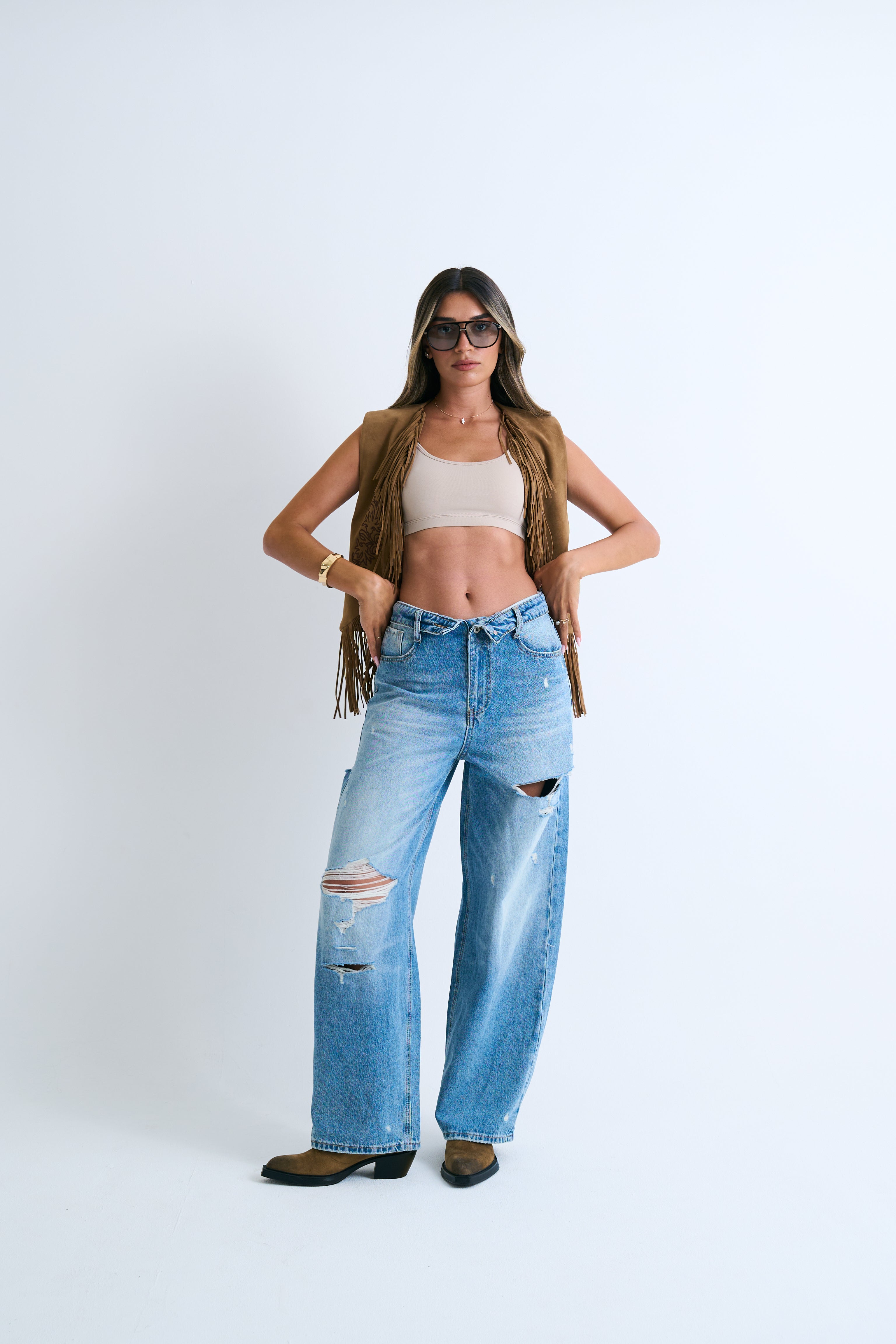 מכנס ג׳ינס שרי בהיר