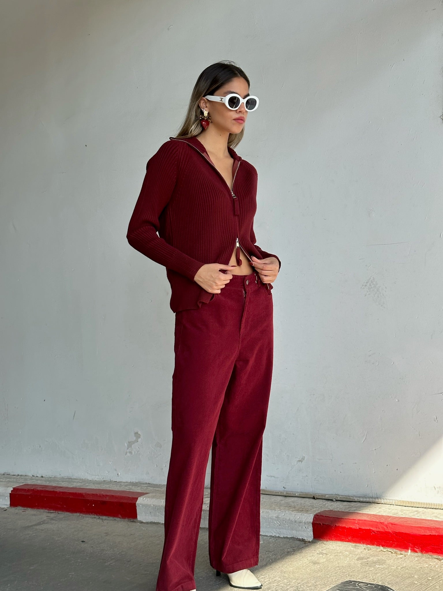 מכנס שביט קורדרוי בורדו