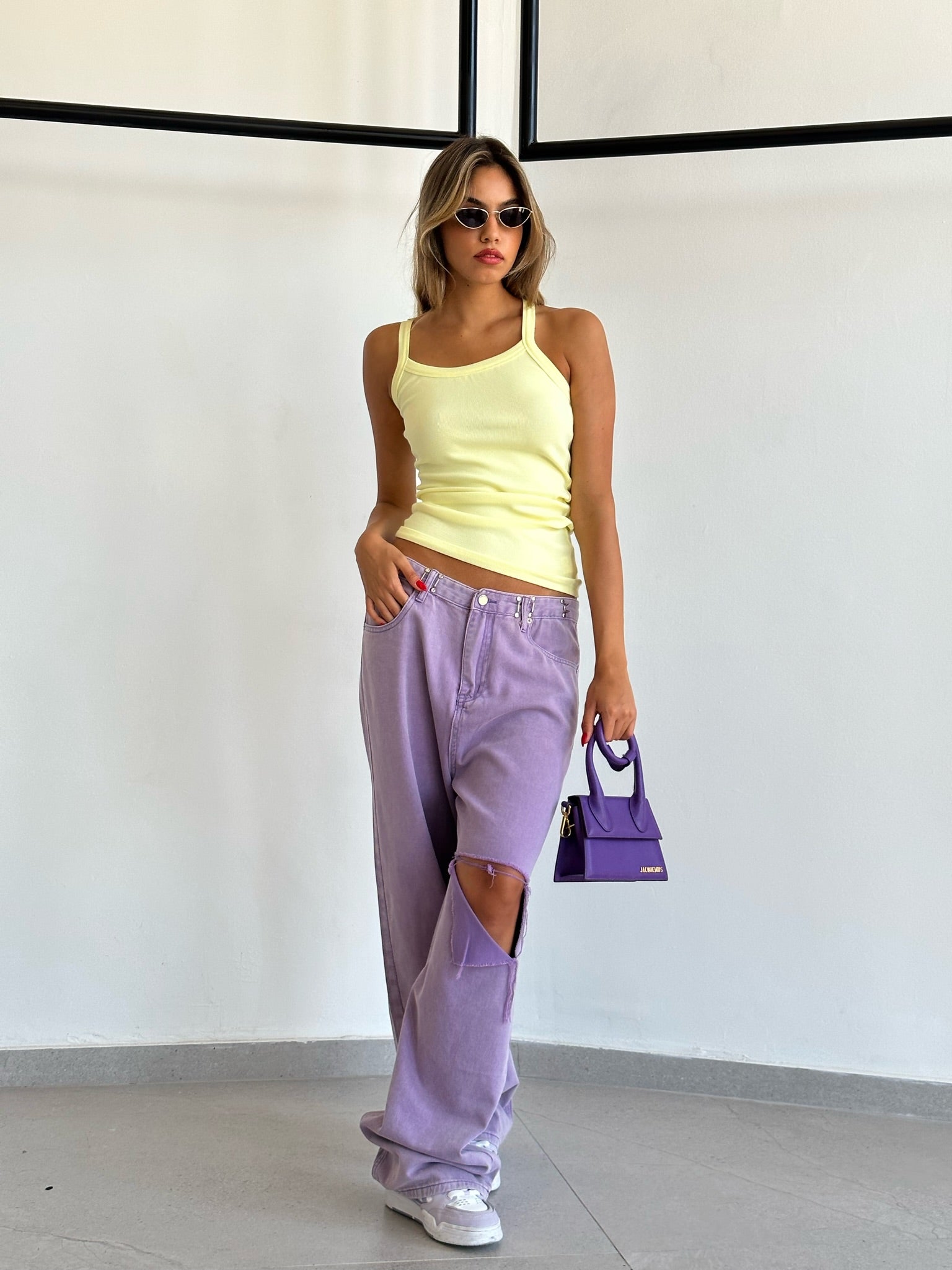 מכנס ג׳ינס ליהי סגול