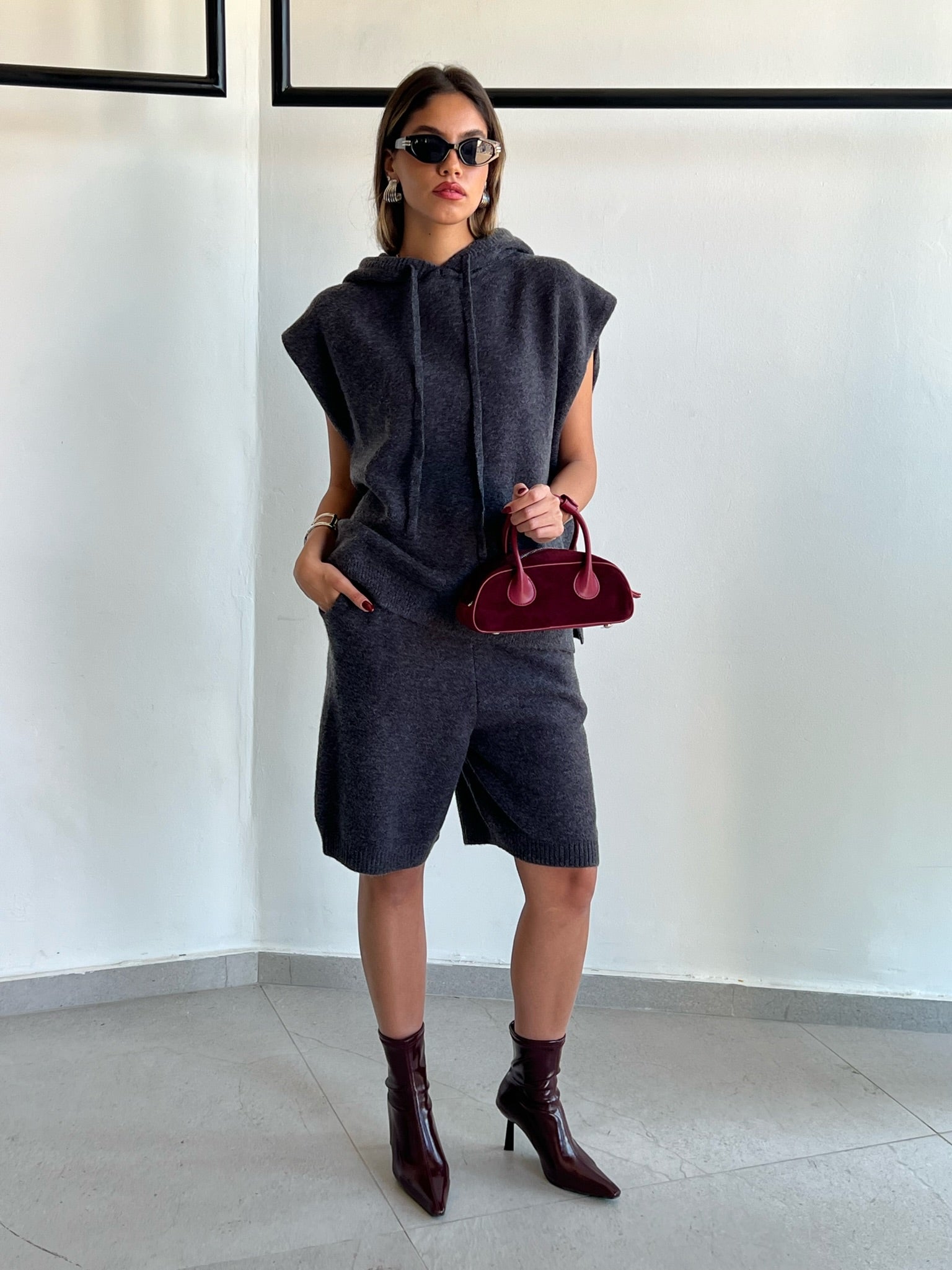 חליפת סריג דוריה אפור