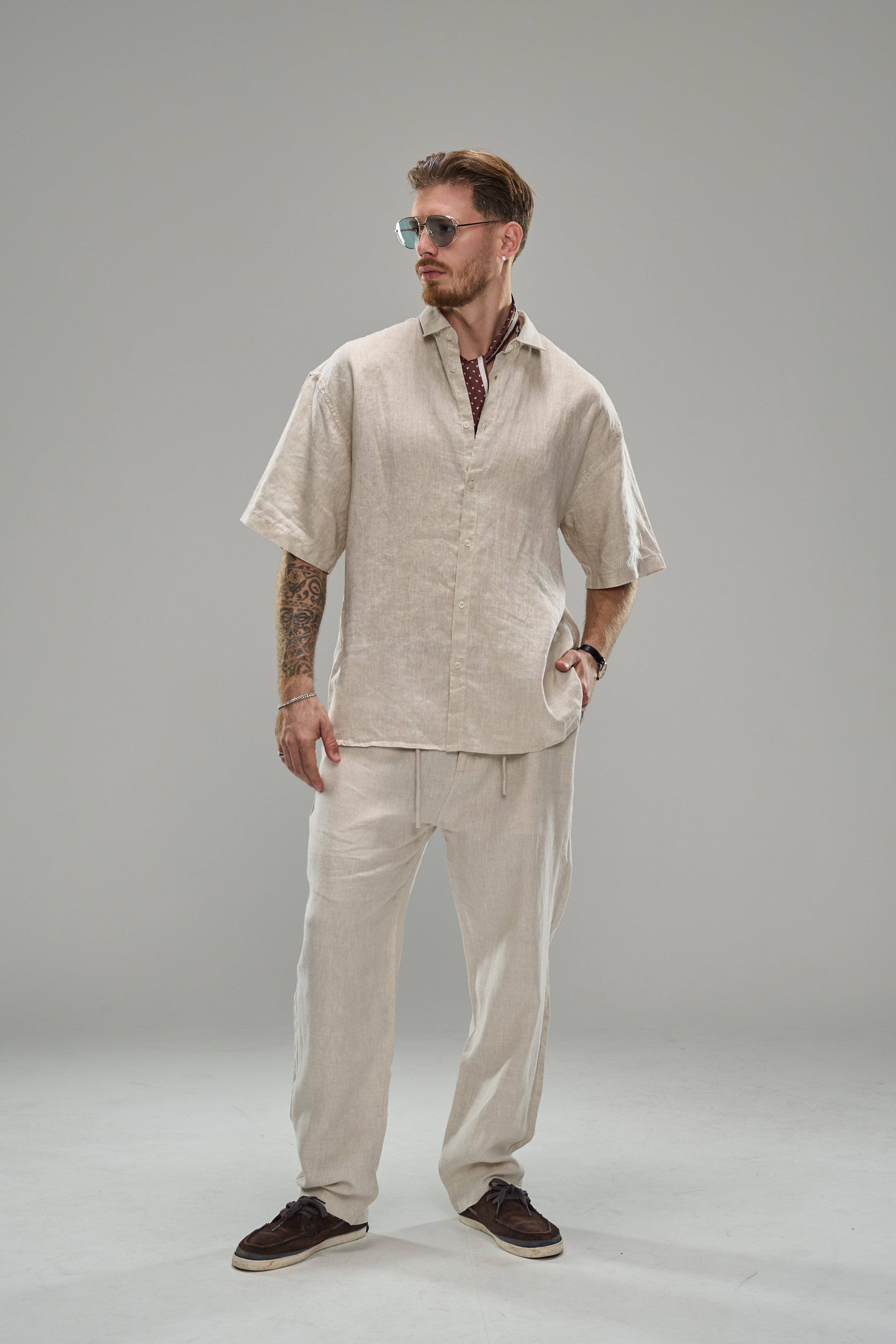 מכנס גבריאל פשתן אבן