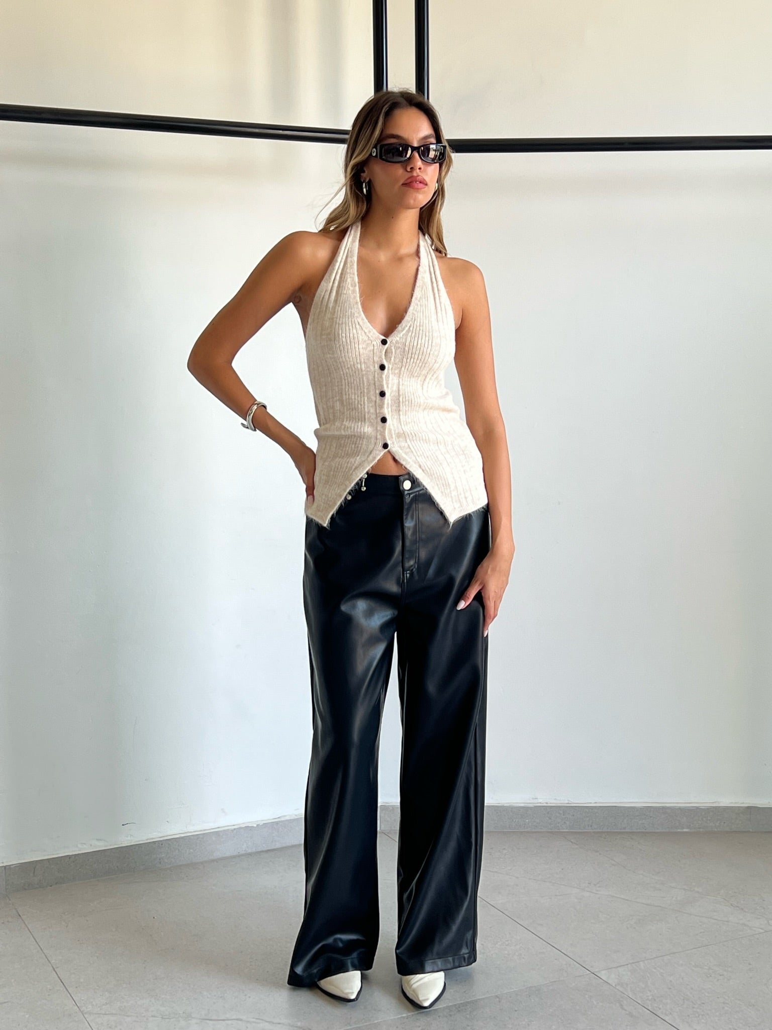 מכנס דמוי עור מייסון שחור