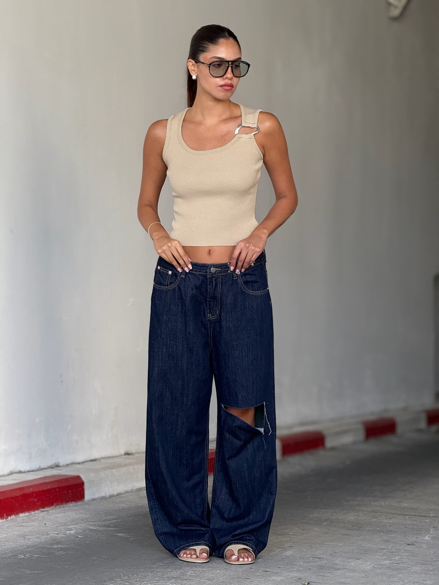 מכנס ג׳ינס ליהי בלו ווש