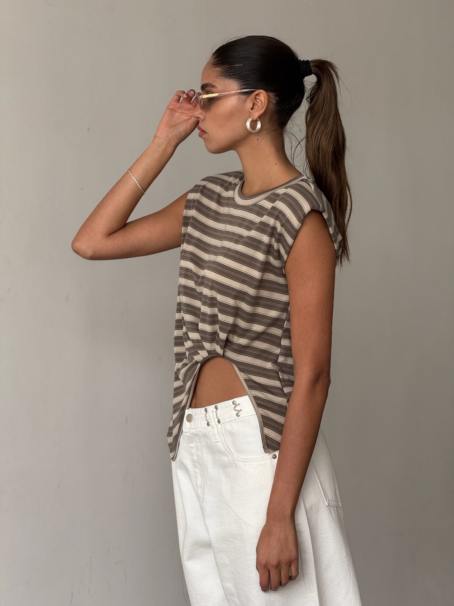 ברמודה ג׳ינס פולי לבן