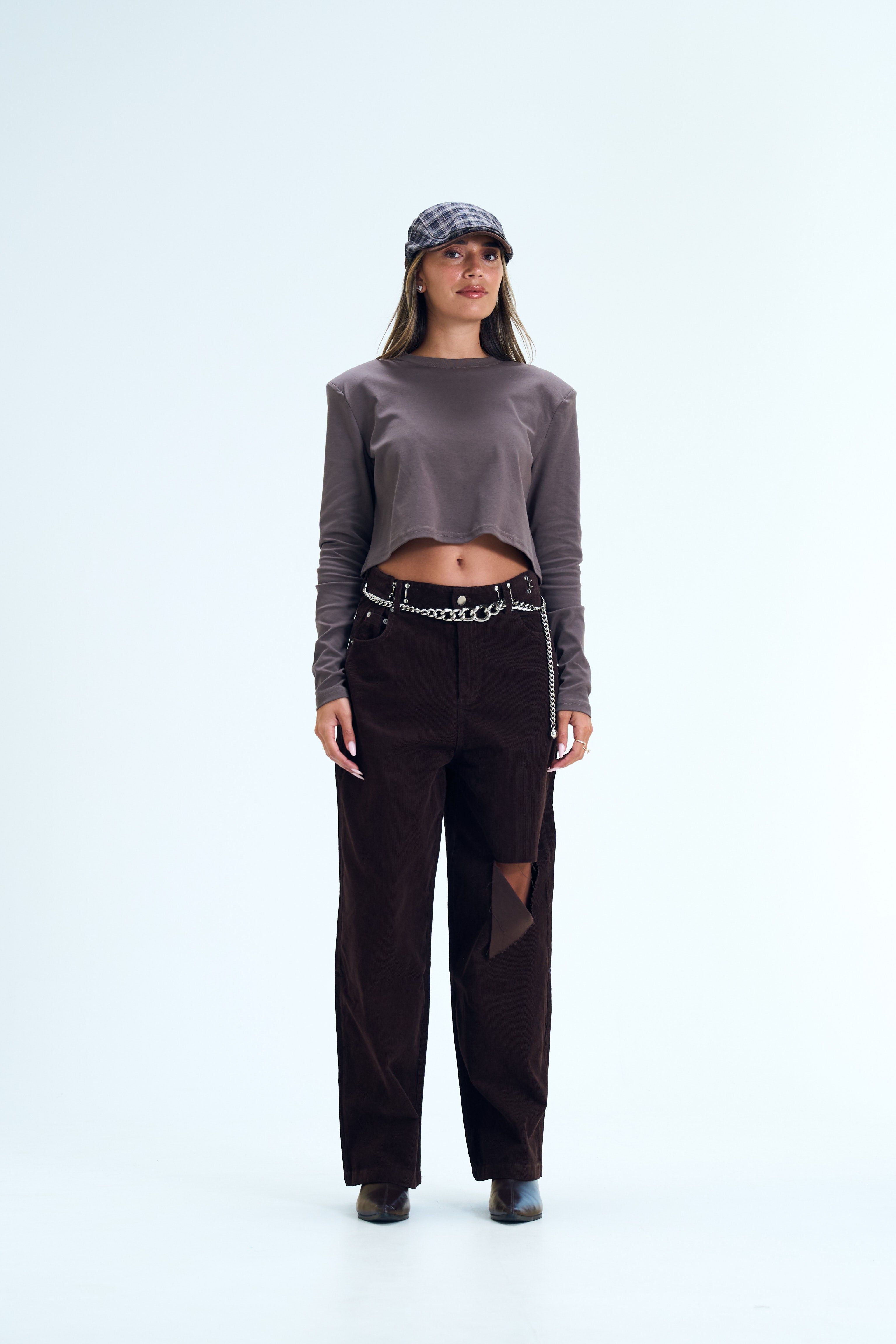 מכנס רז קורדרוי חום