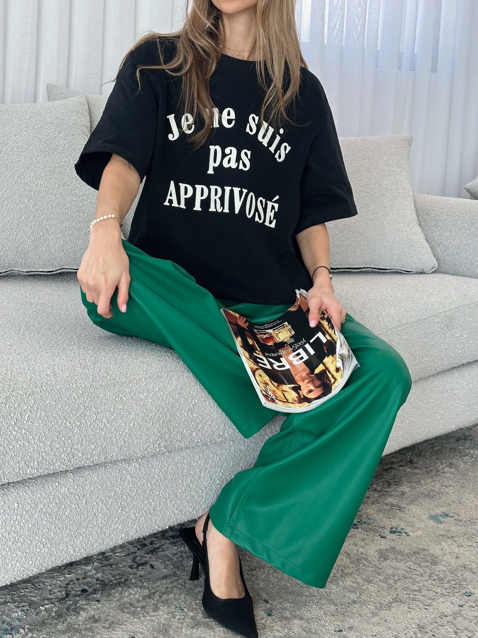 מכנס דמוי עור מייסון ירוק