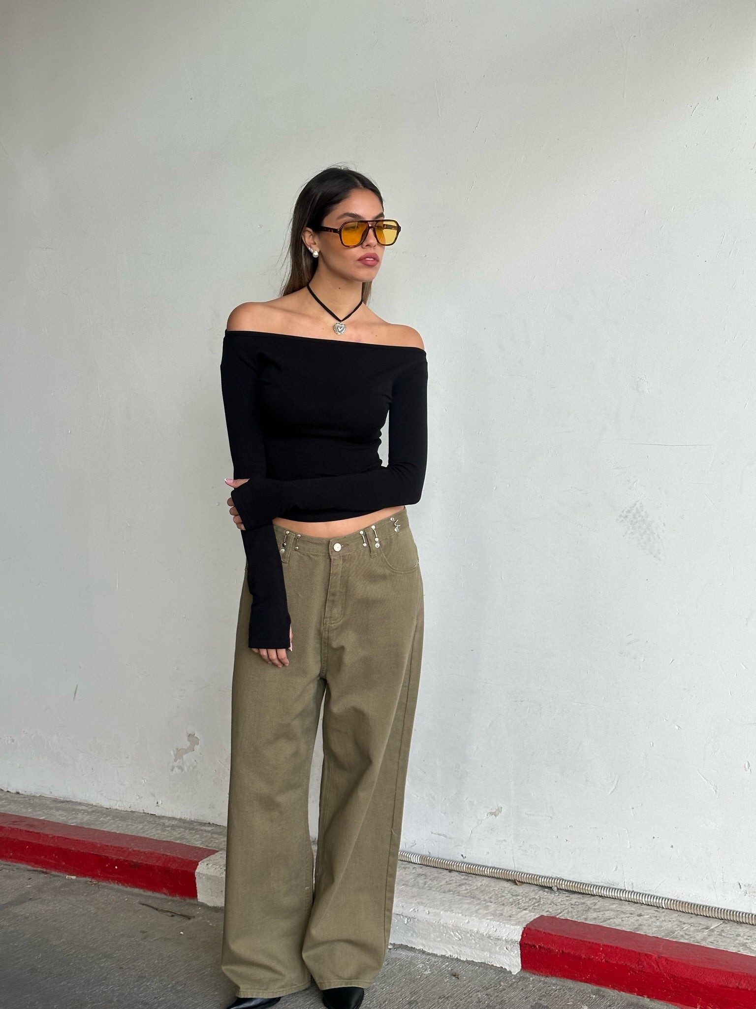 מכנס ג׳ינס לואי זית