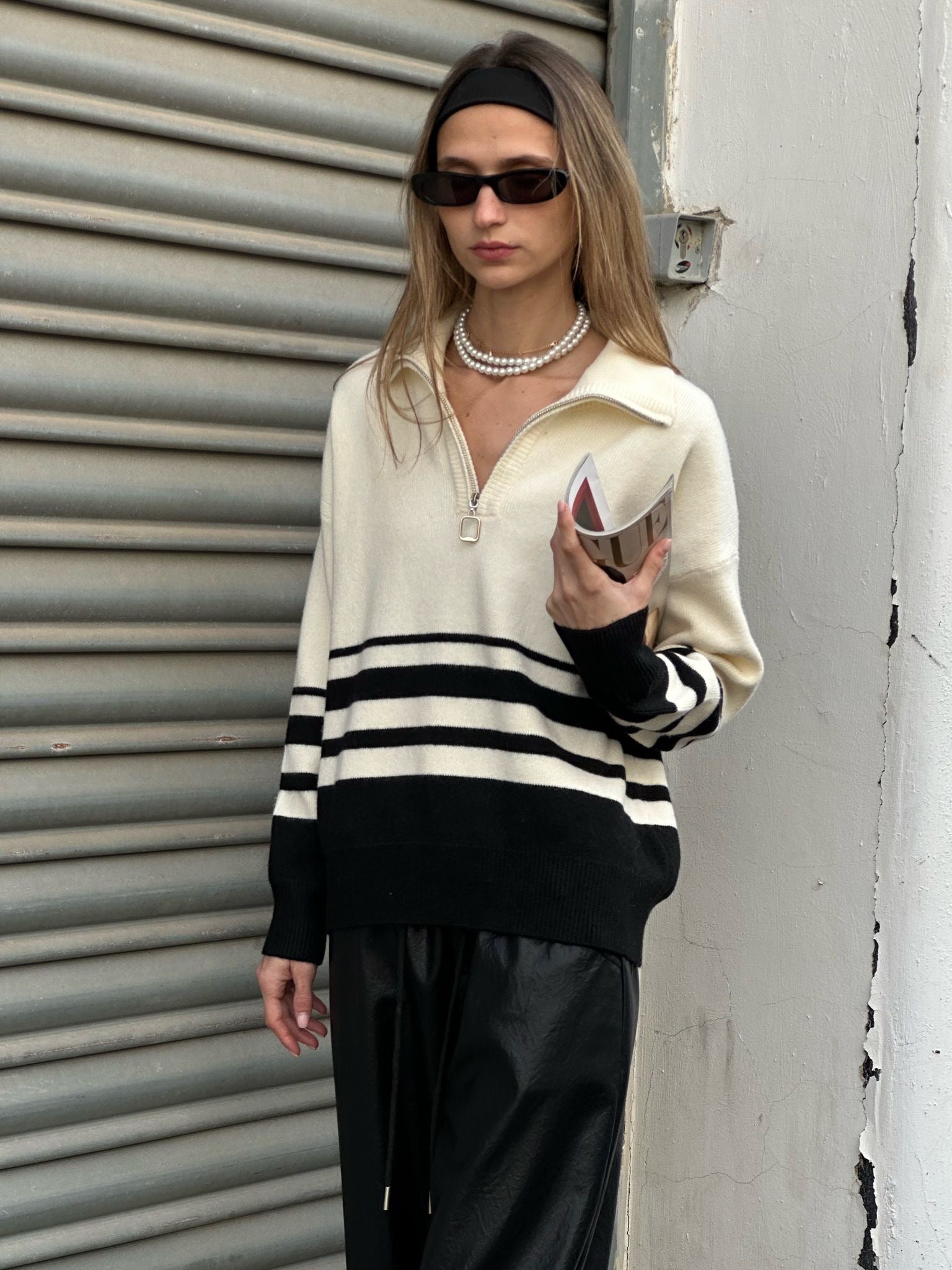 סריג אורן שמנת שחור