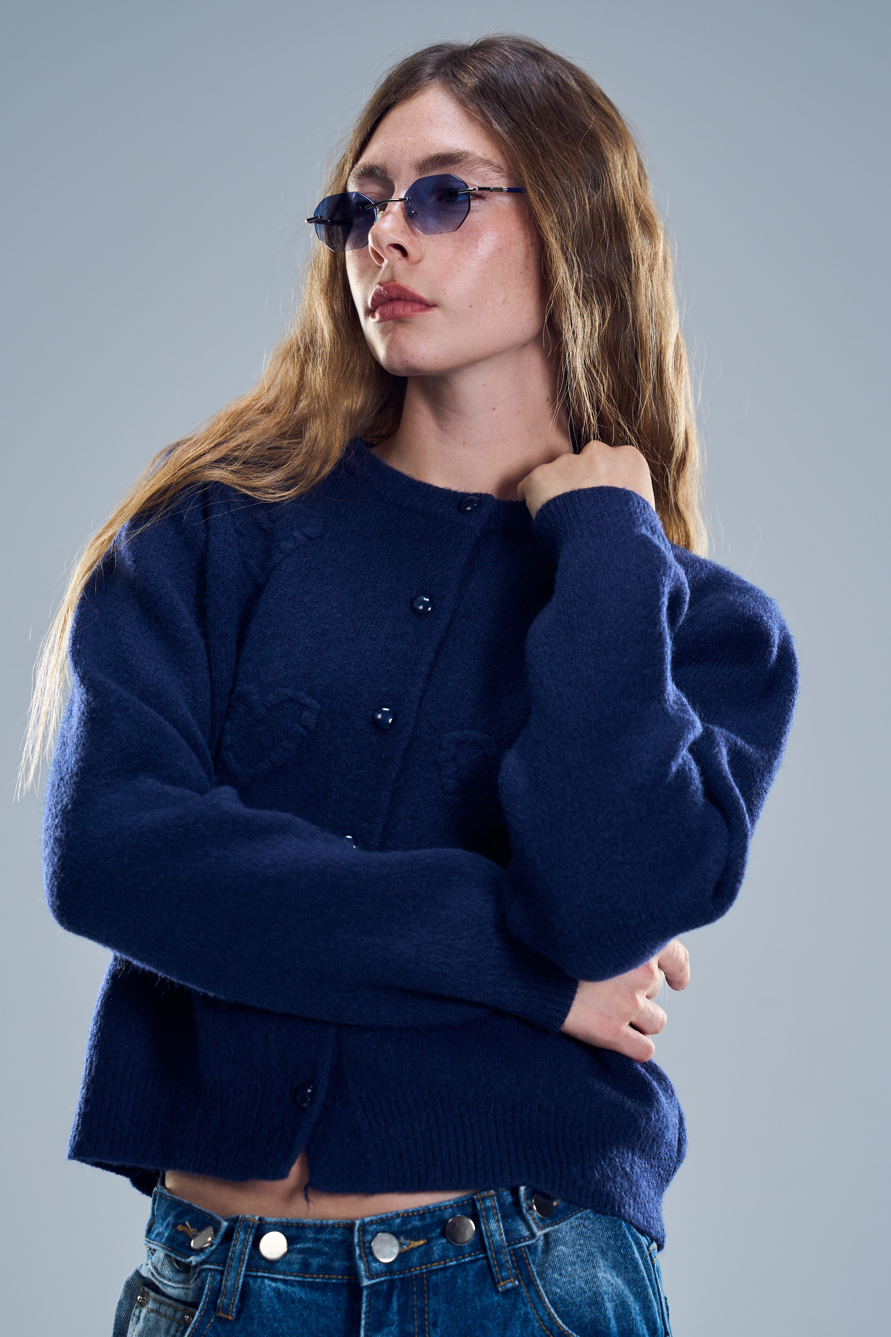 קרדיגן ארט כחול