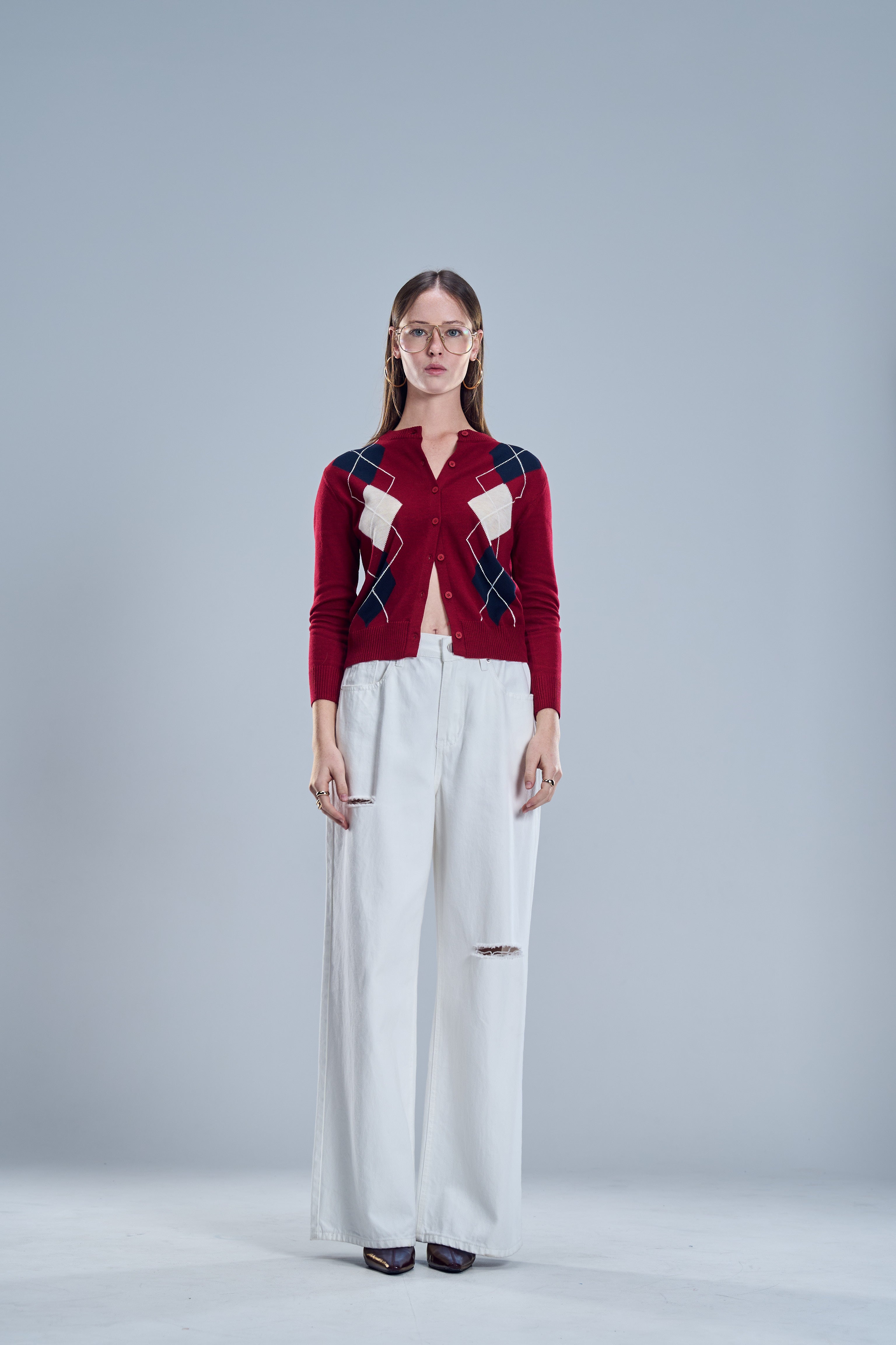 מכנס ג׳ינס נוהר לבן