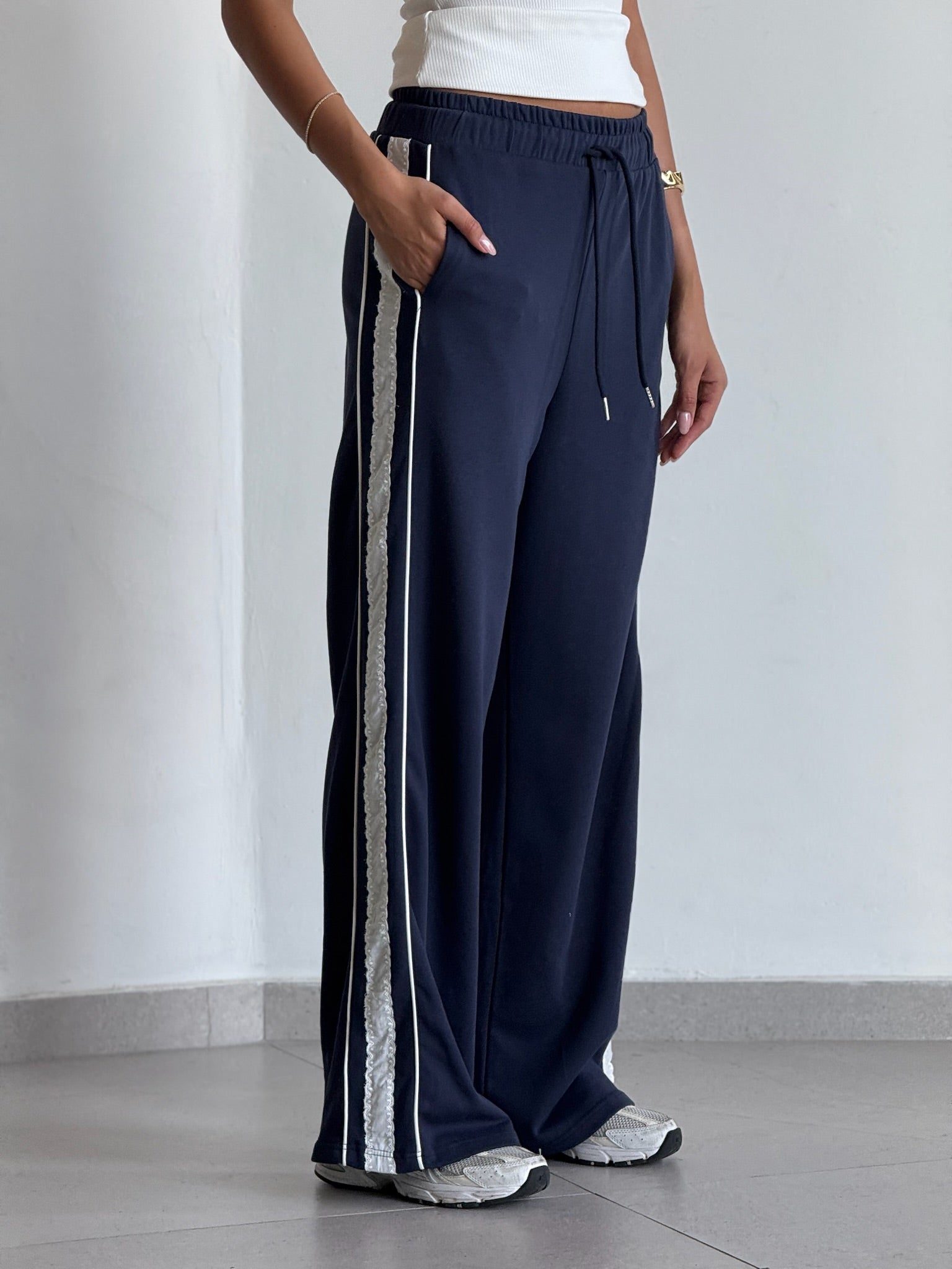 מכנס לין כחול