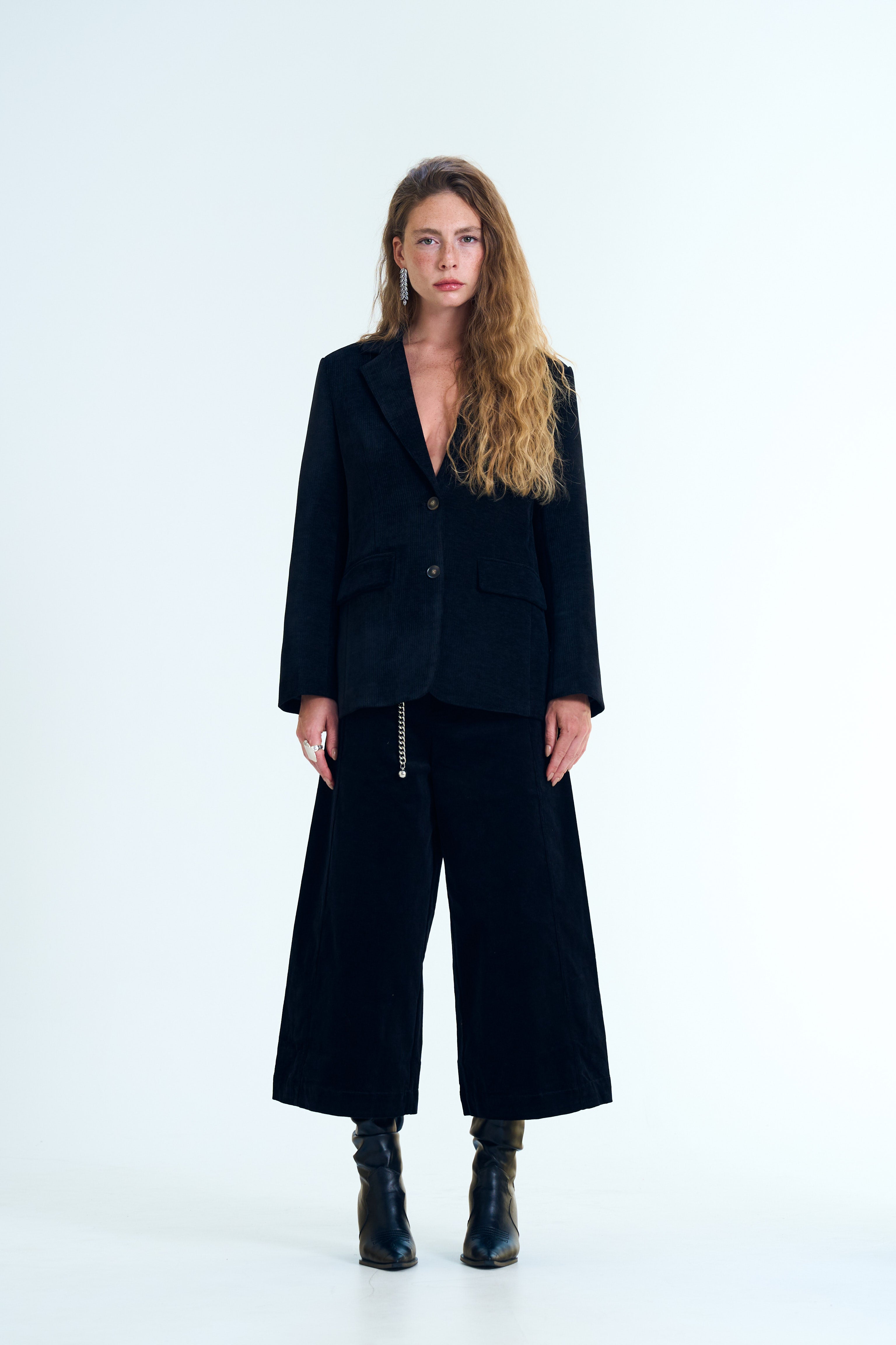 מכנס אור קורדרוי שחור