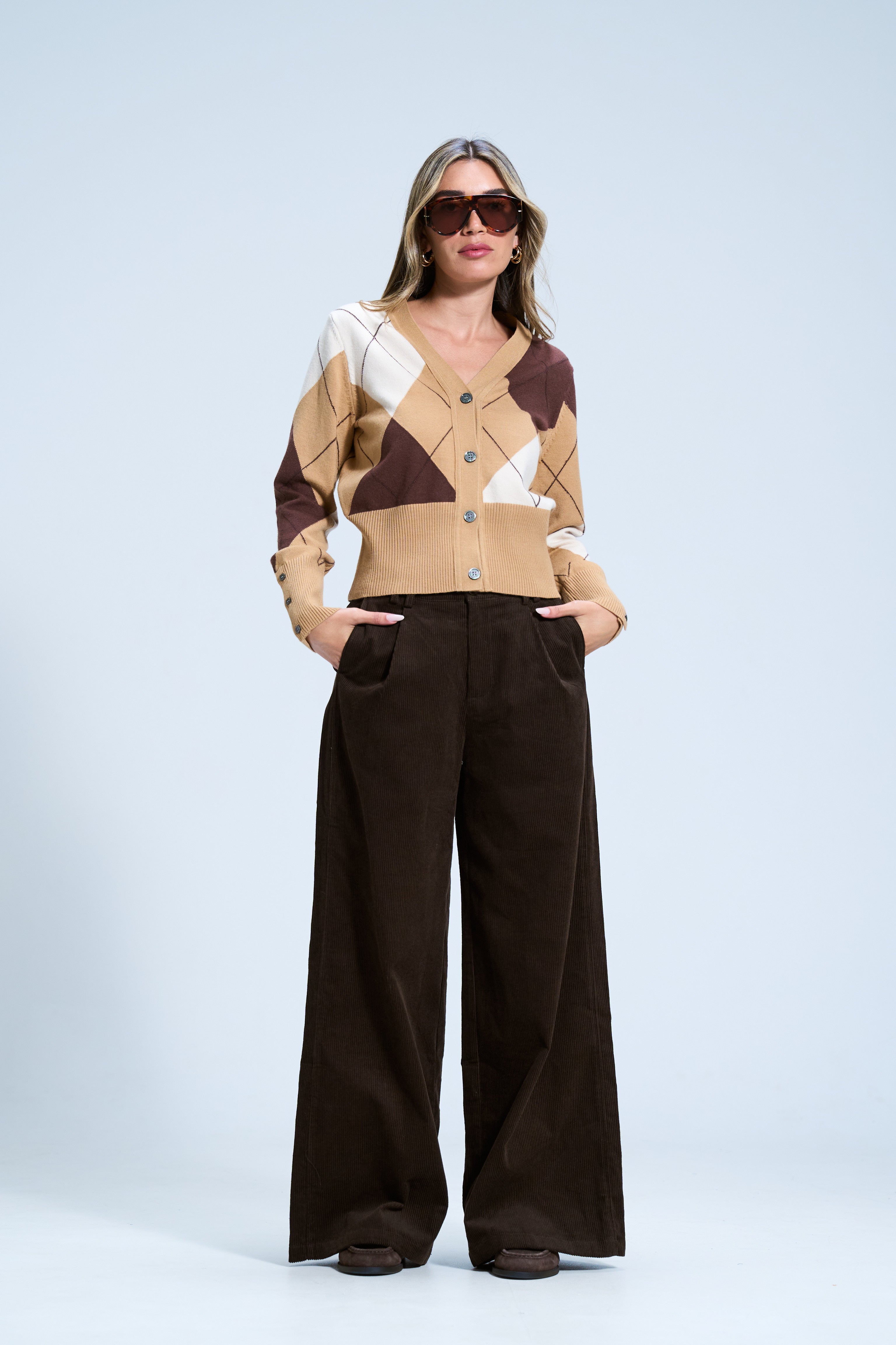 מכנס ליאו קורדרוי חום