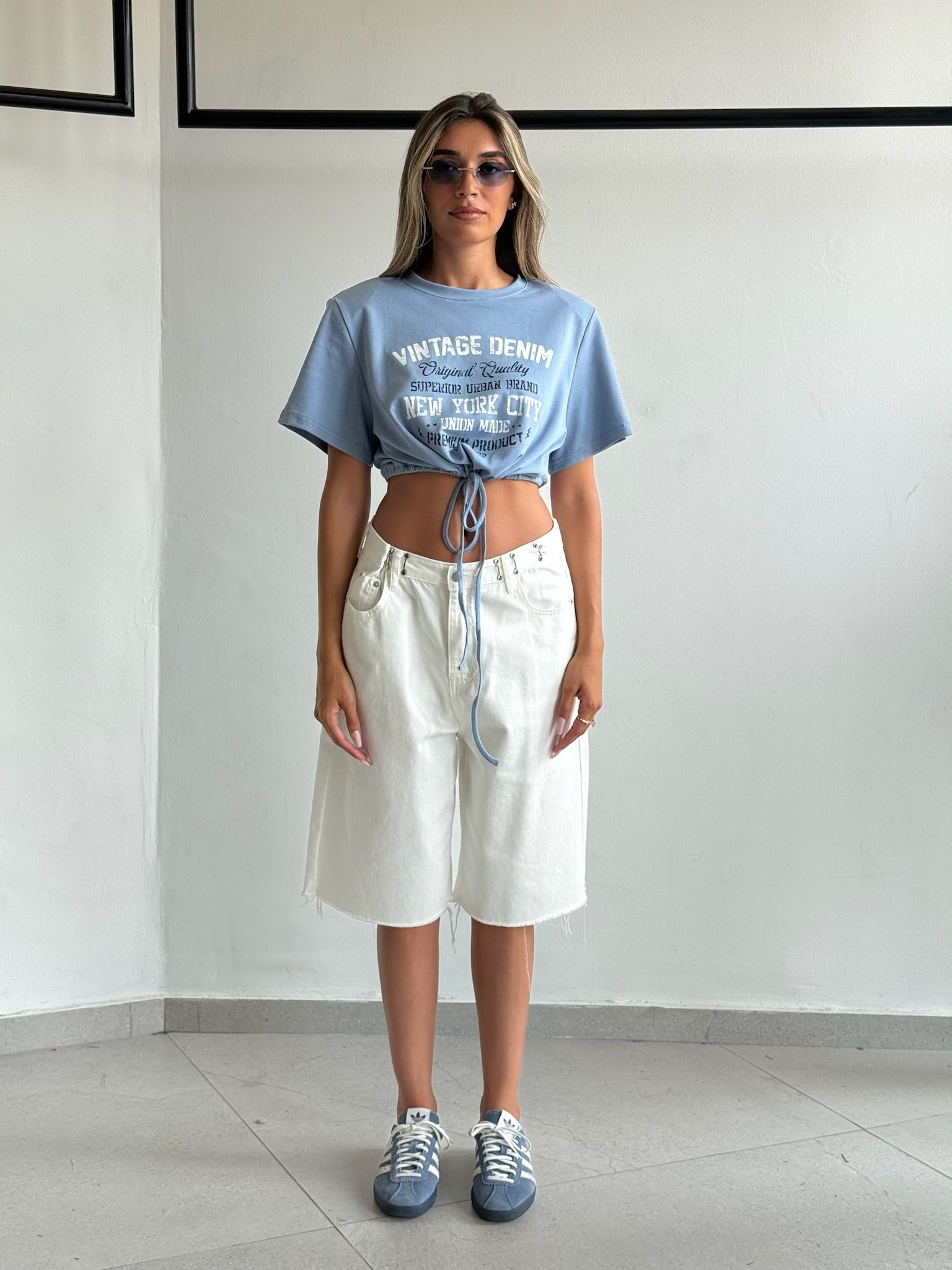 ברמודה ג׳ינס פולי לבן