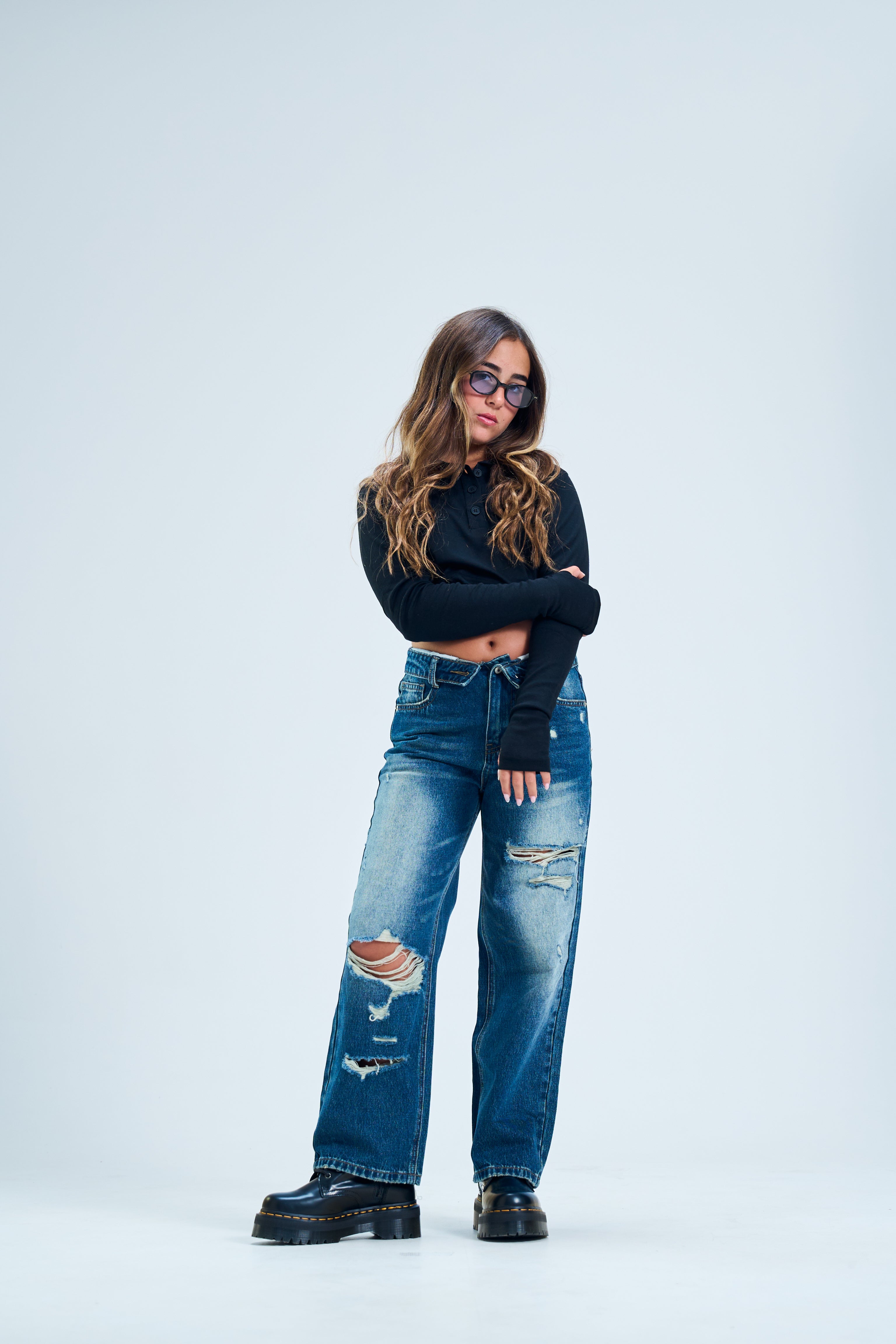 מכנס ג׳ינס שליו כהה