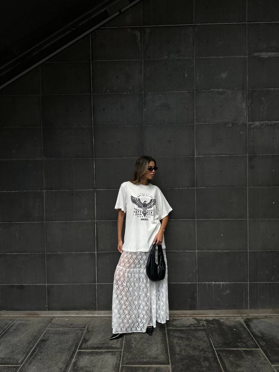 חצאית סאם לבן