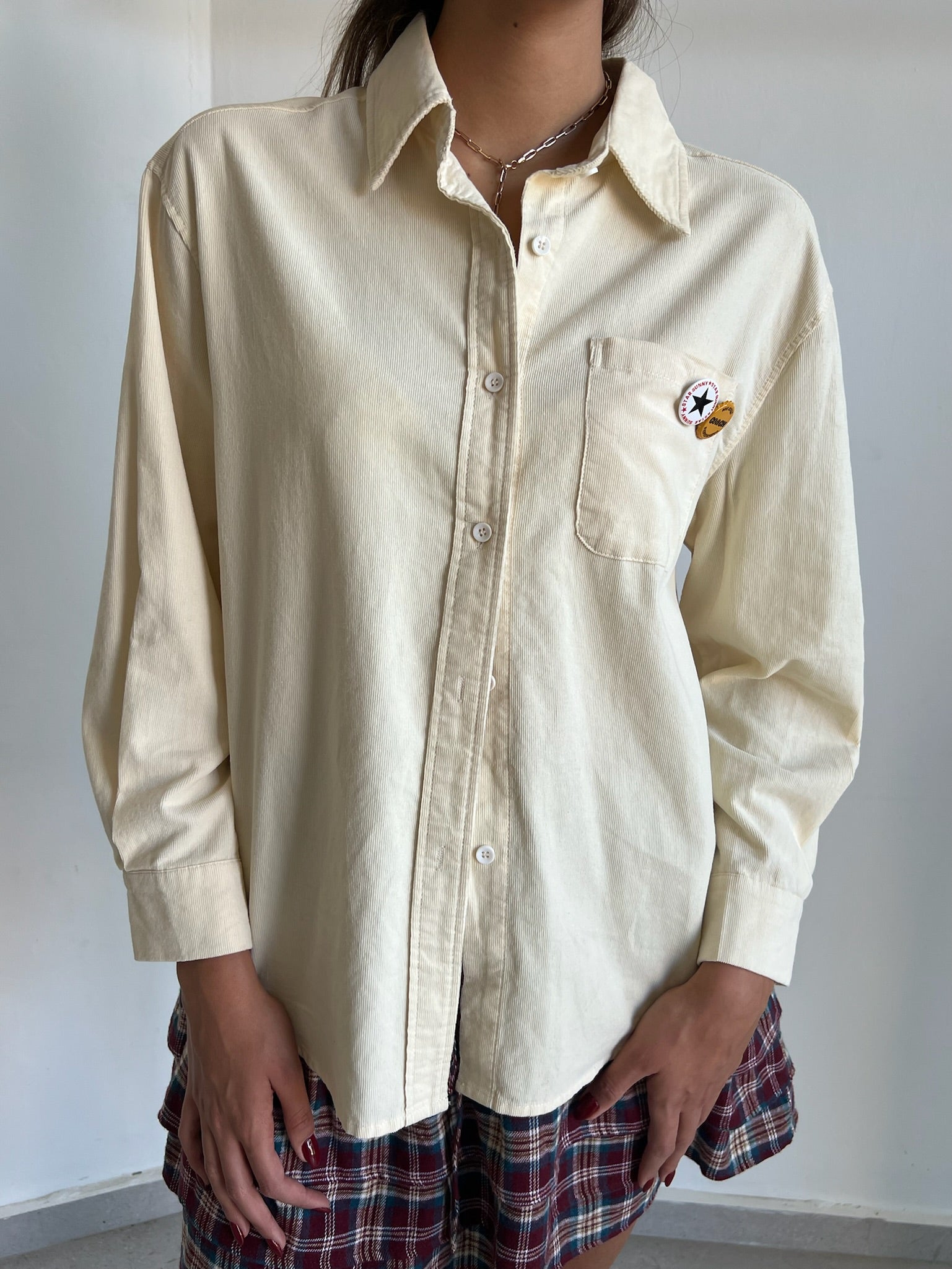 חולצת מרום קורדרוי שמנת