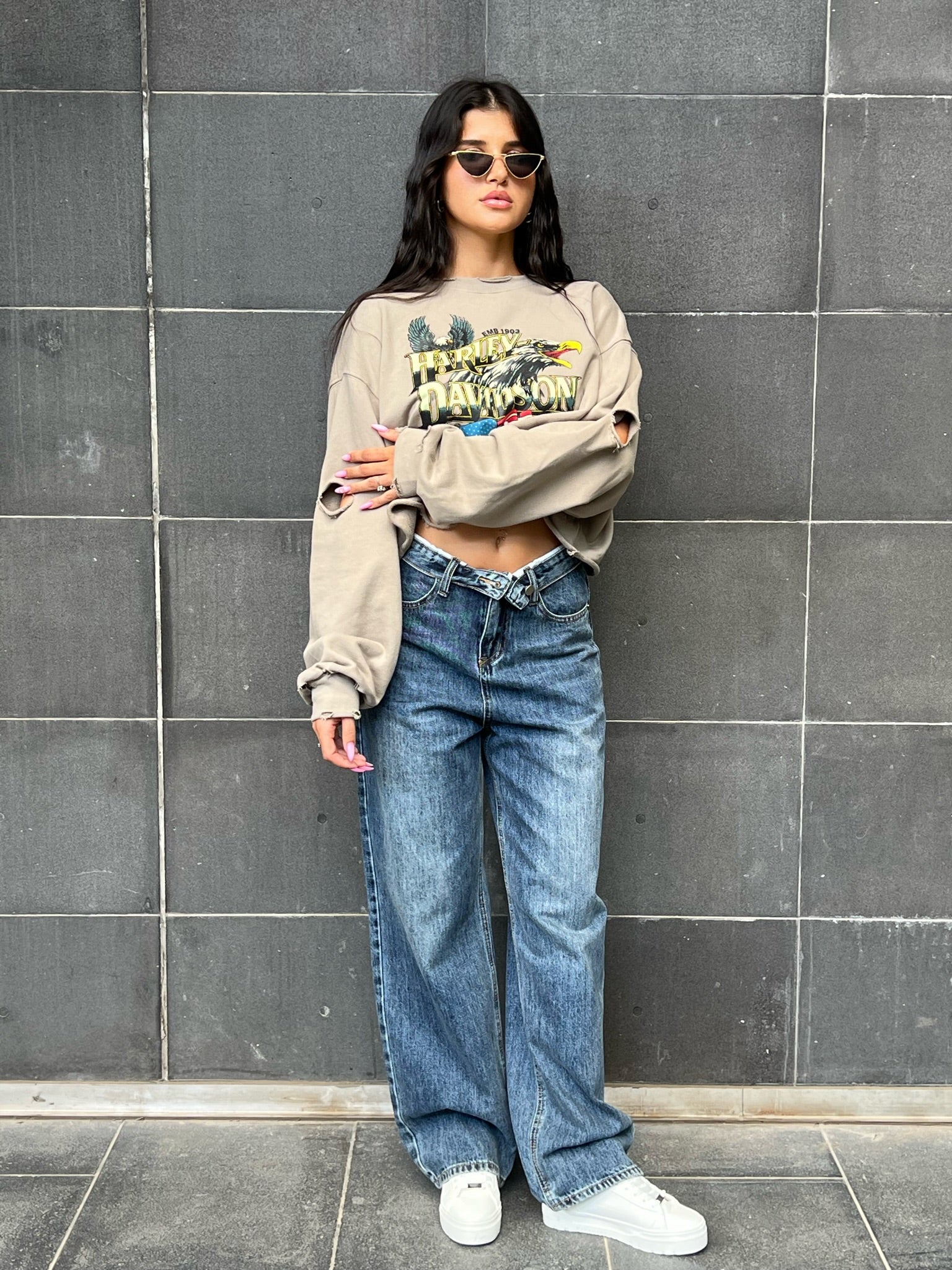 ג׳ינס מייקי כחול