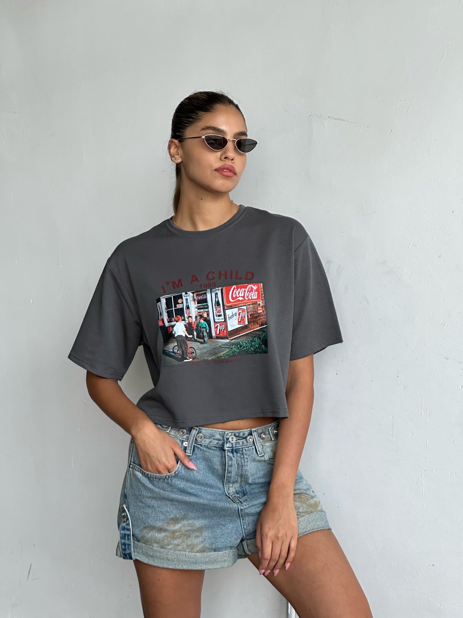 Allerz gray crop top