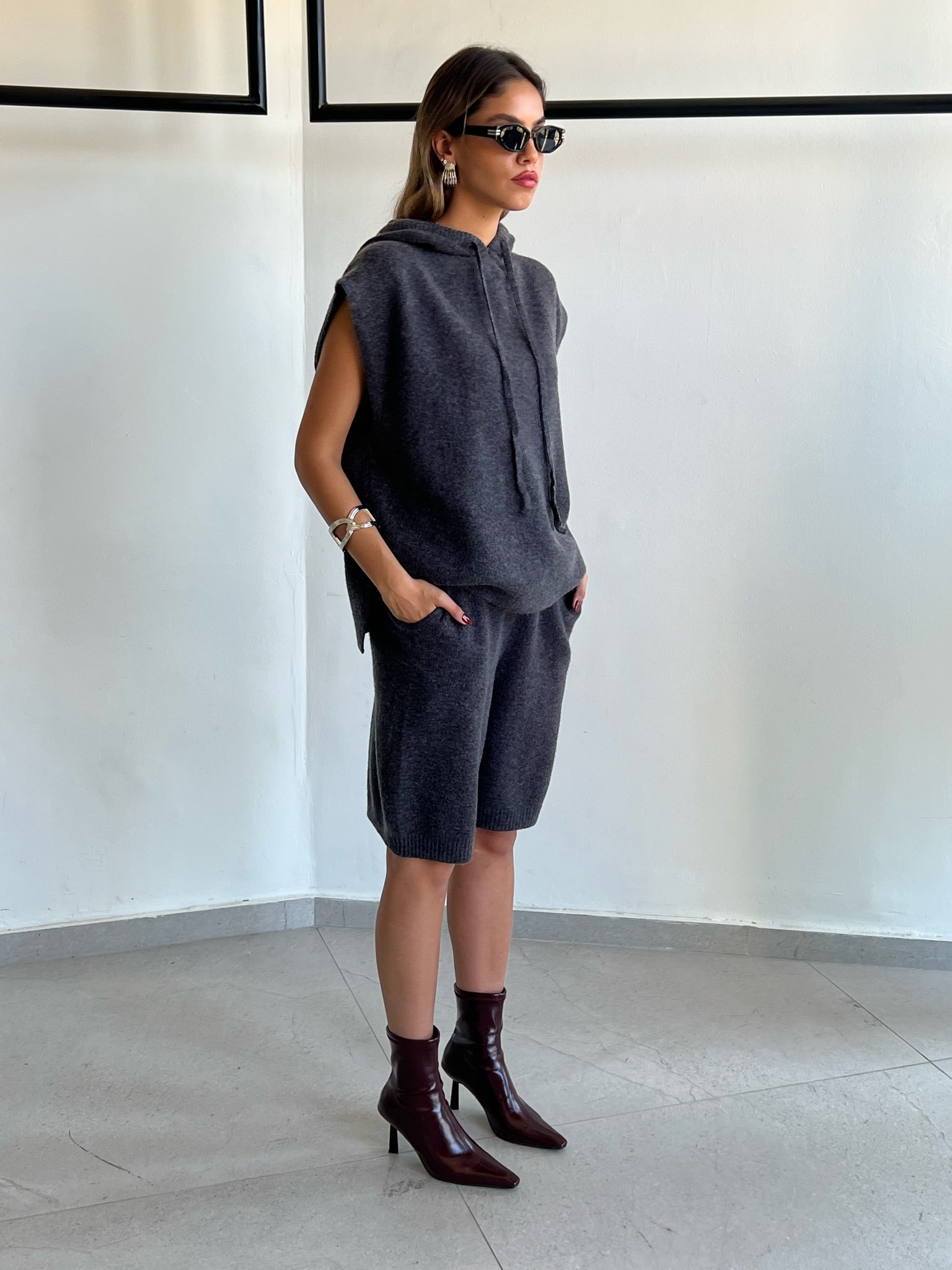 חליפת סריג דוריה אפור