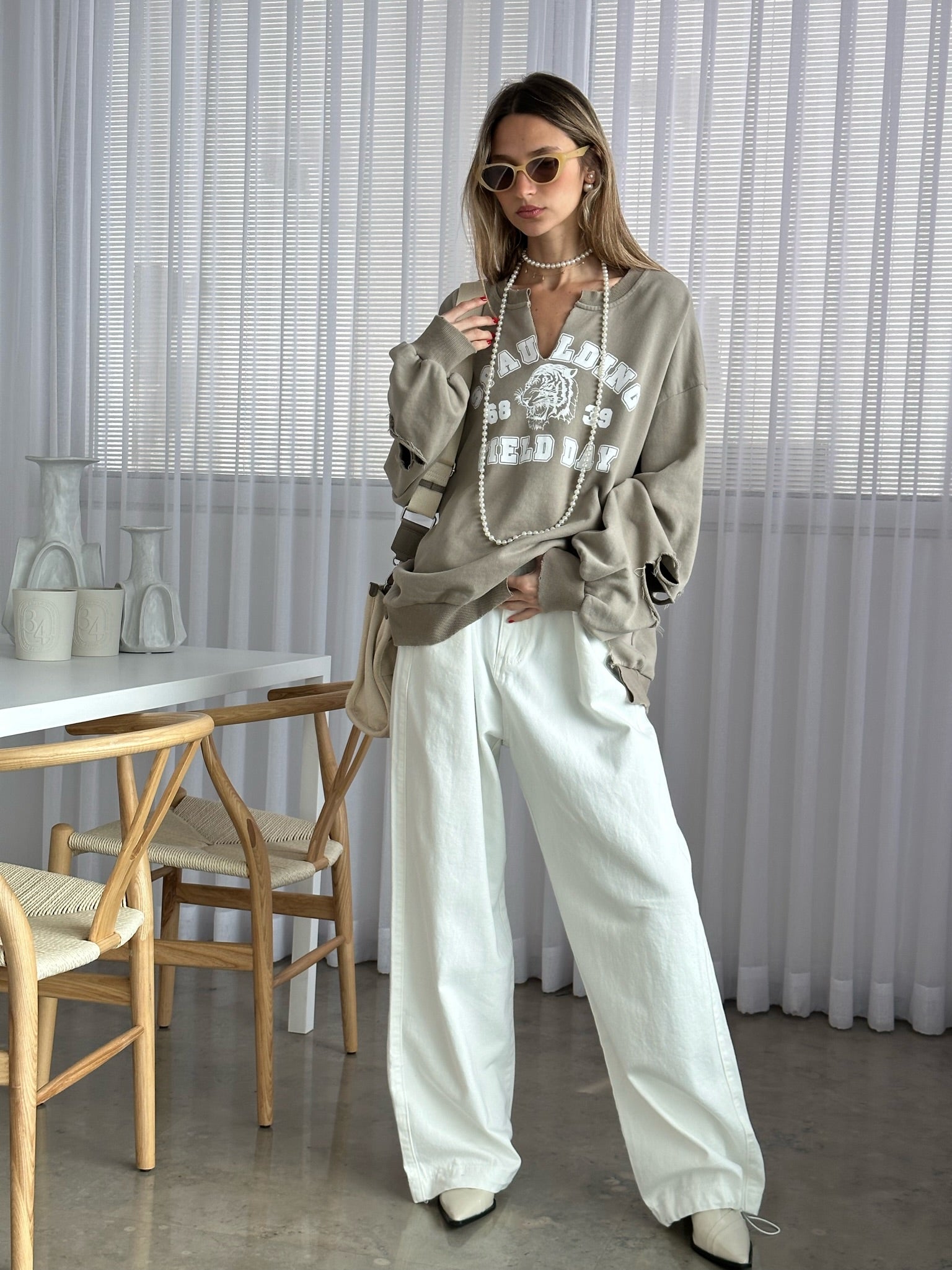 מכנס ג׳ינס ג'וי לבן