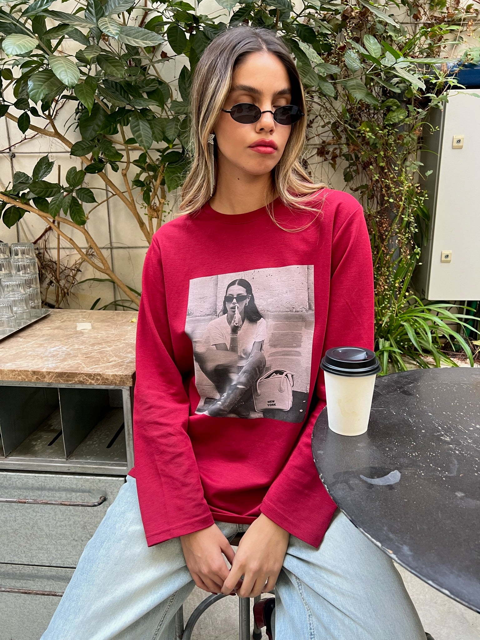 חולצת נאיה בורדו