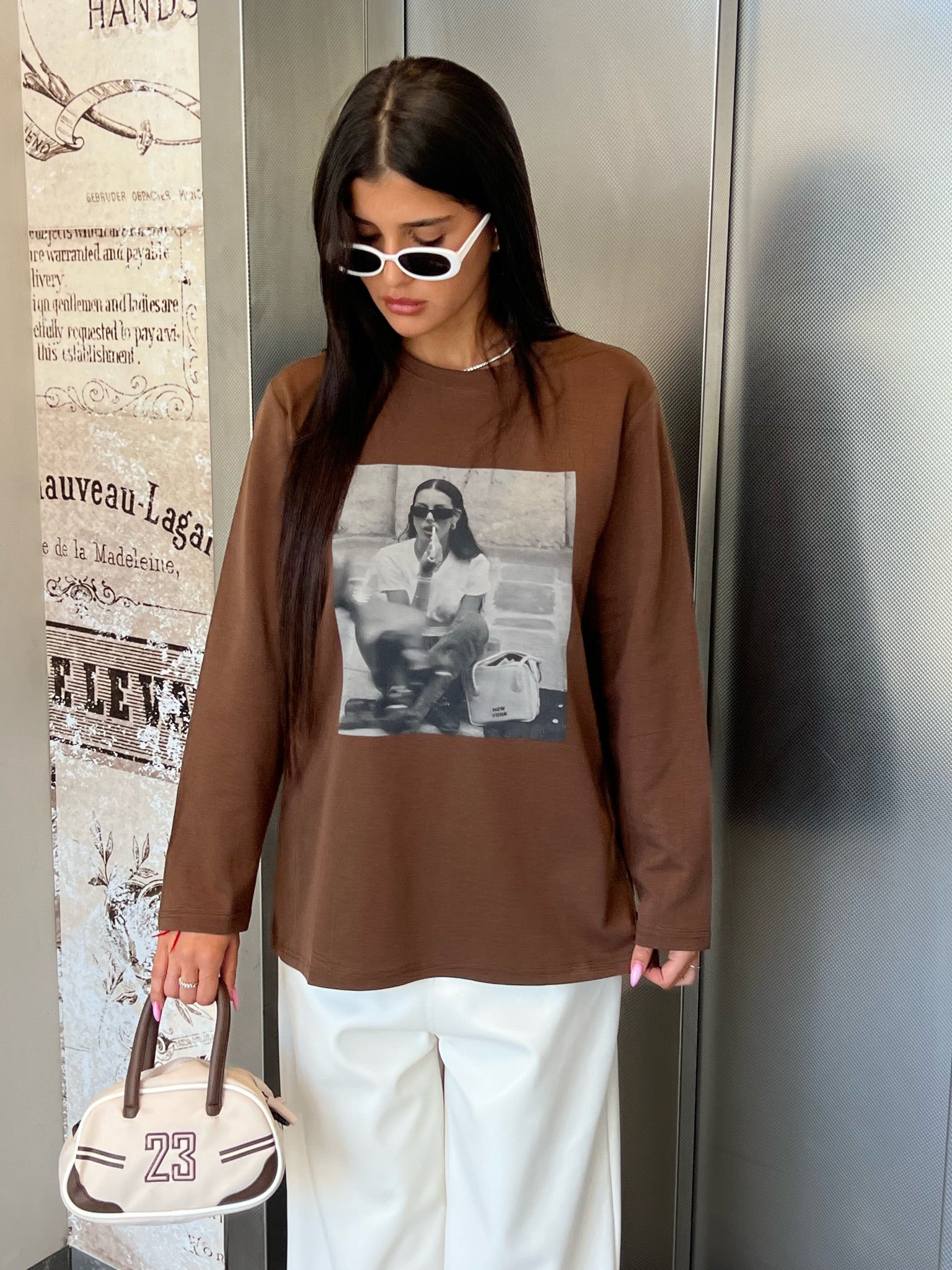 חולצת נאיה חום