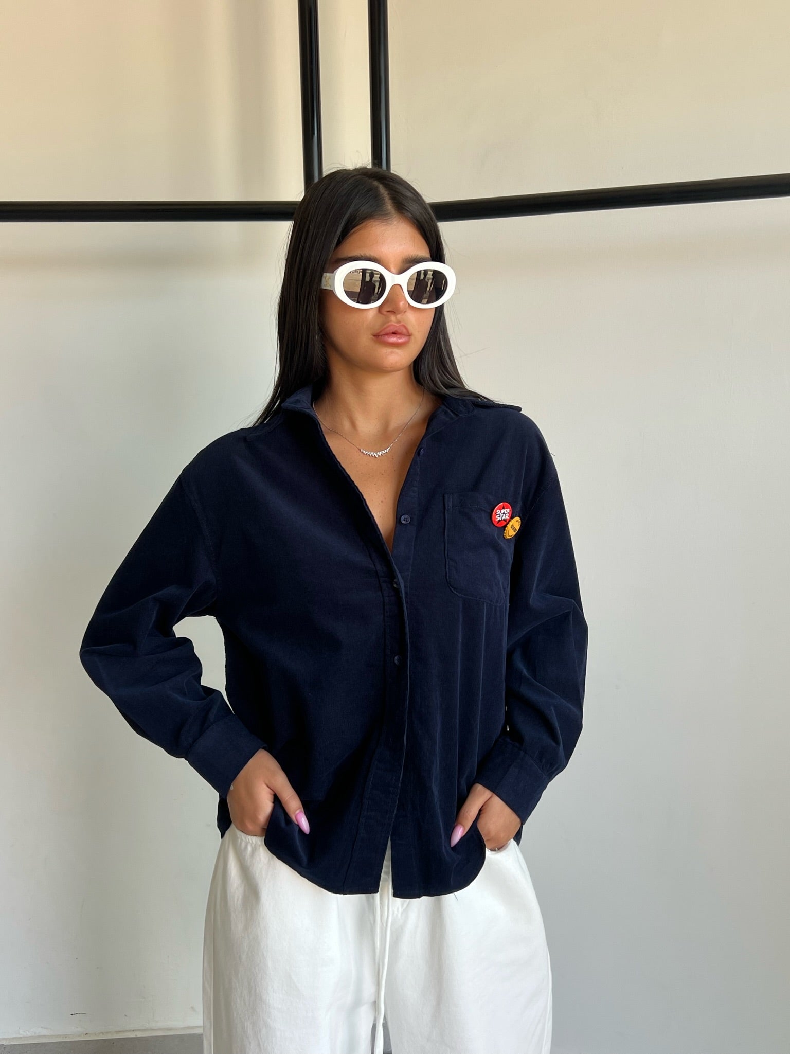 חולצת מרום קורדרוי כחול