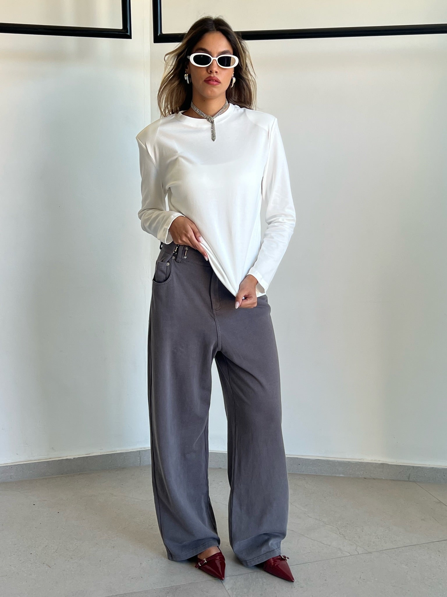 מכנס טוי ווש אפור כהה פרנש טרי