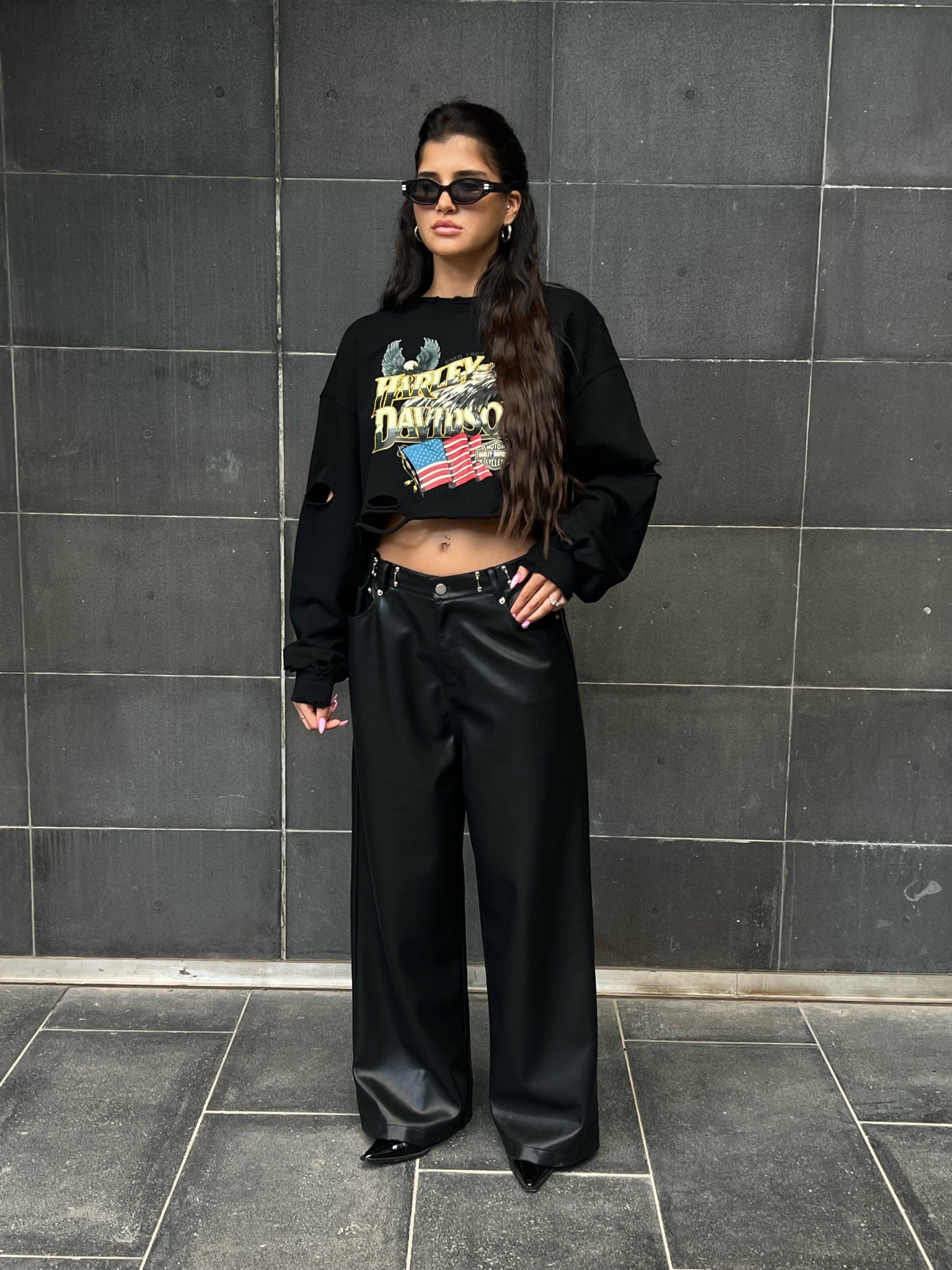 מכנס דמוי עור מייסון שחור