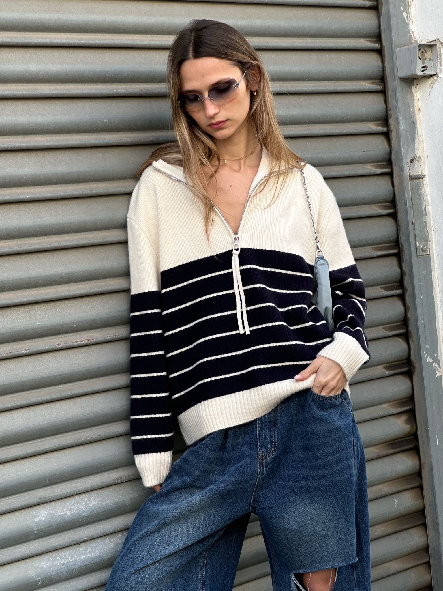 סריג אורן שמנת שחור