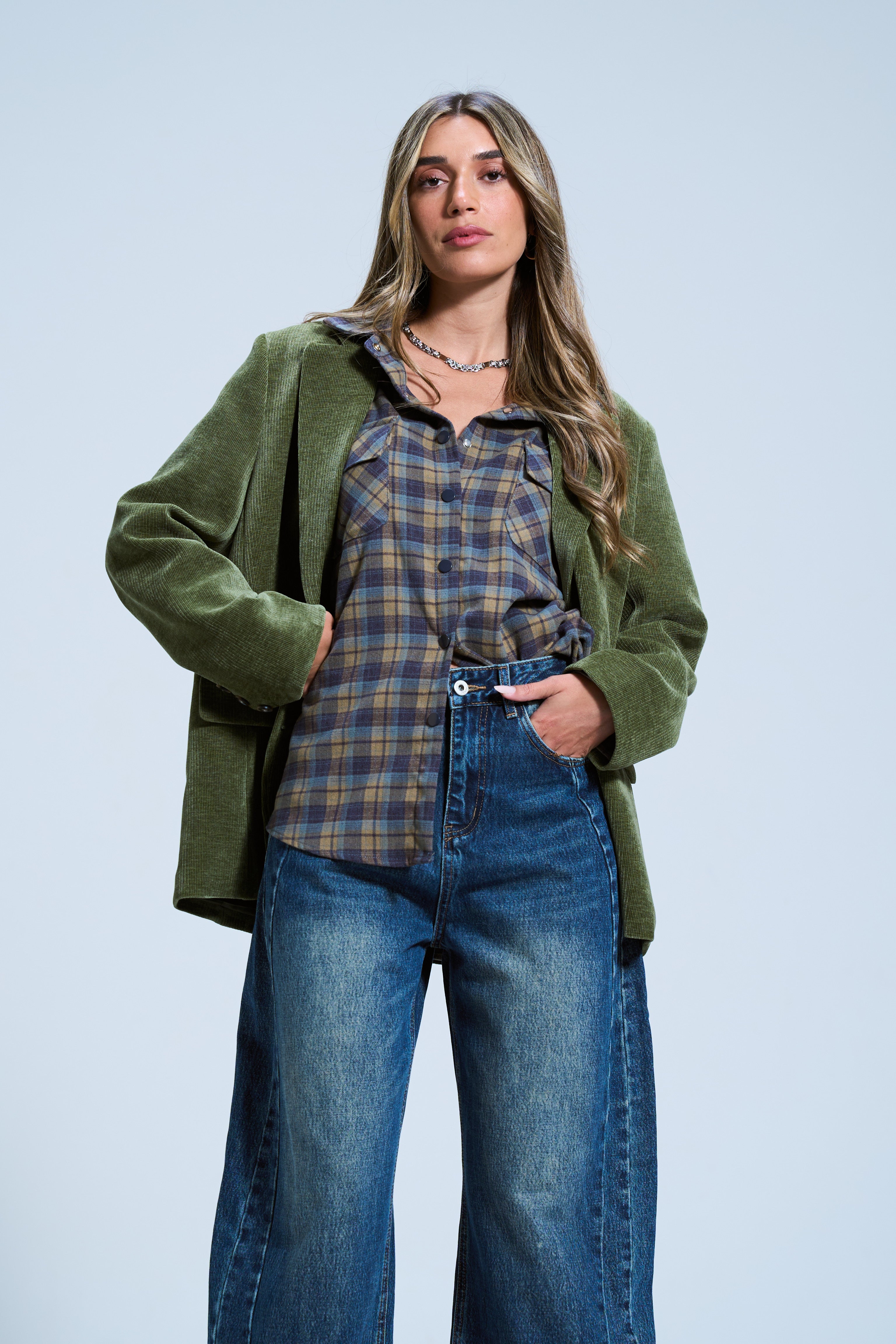 ג׳קט קורן קורדרוי ירוק